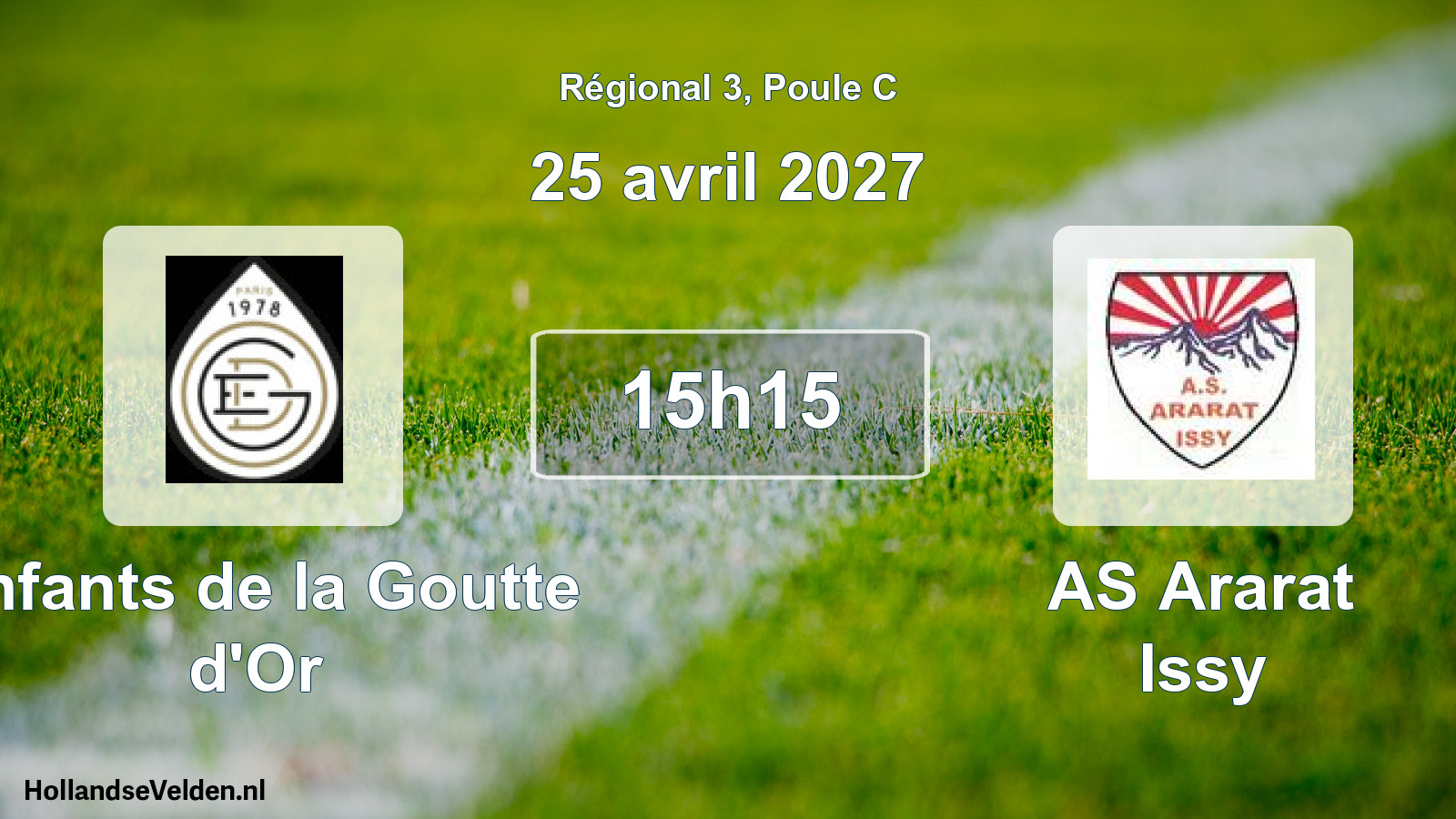 Scheduled Match: Enfants de la Goutte d'Or - AS Ararat Issy (25 April 2027)
