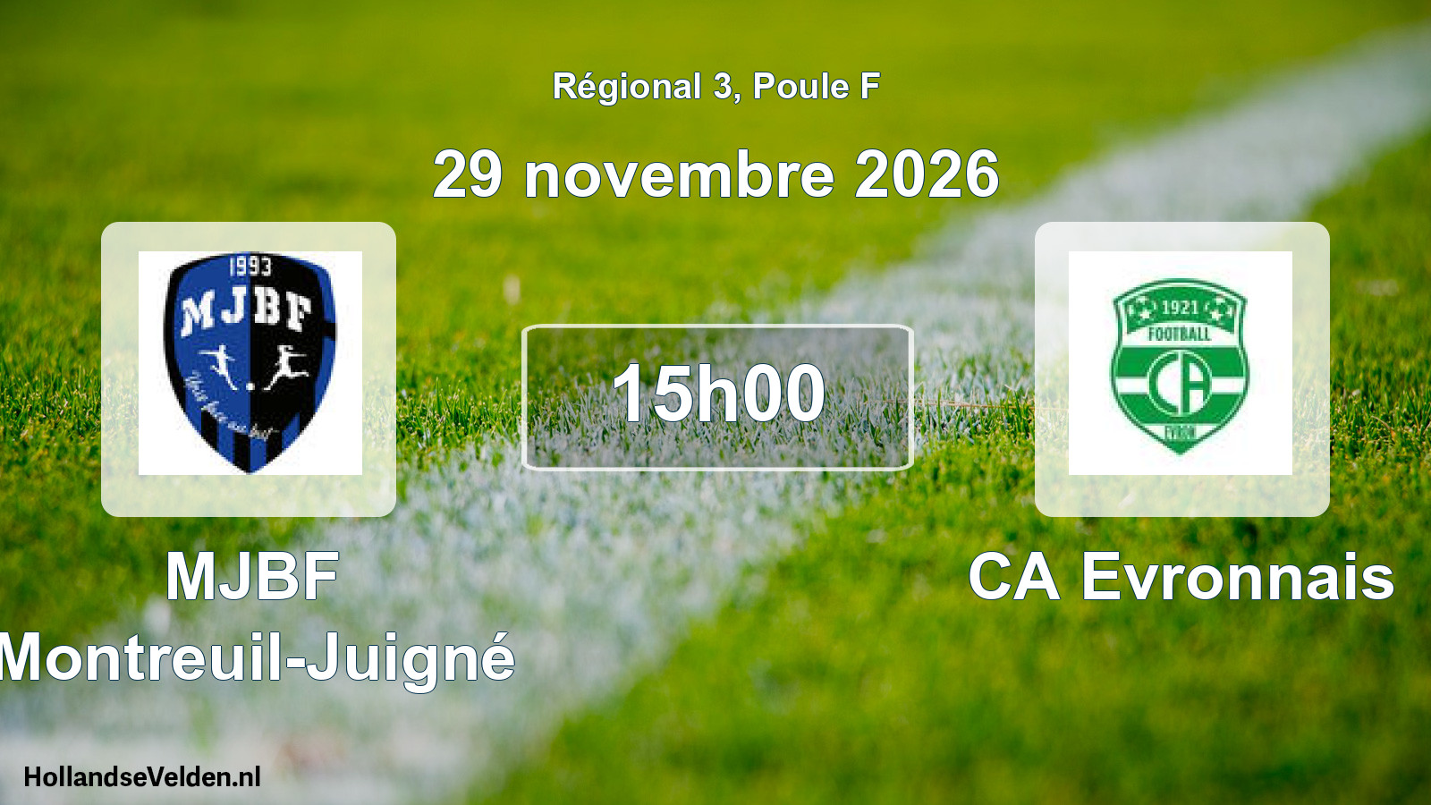 Scheduled Match: MJBF Montreuil-Juigné - CA Evronnais (29 November 2026)