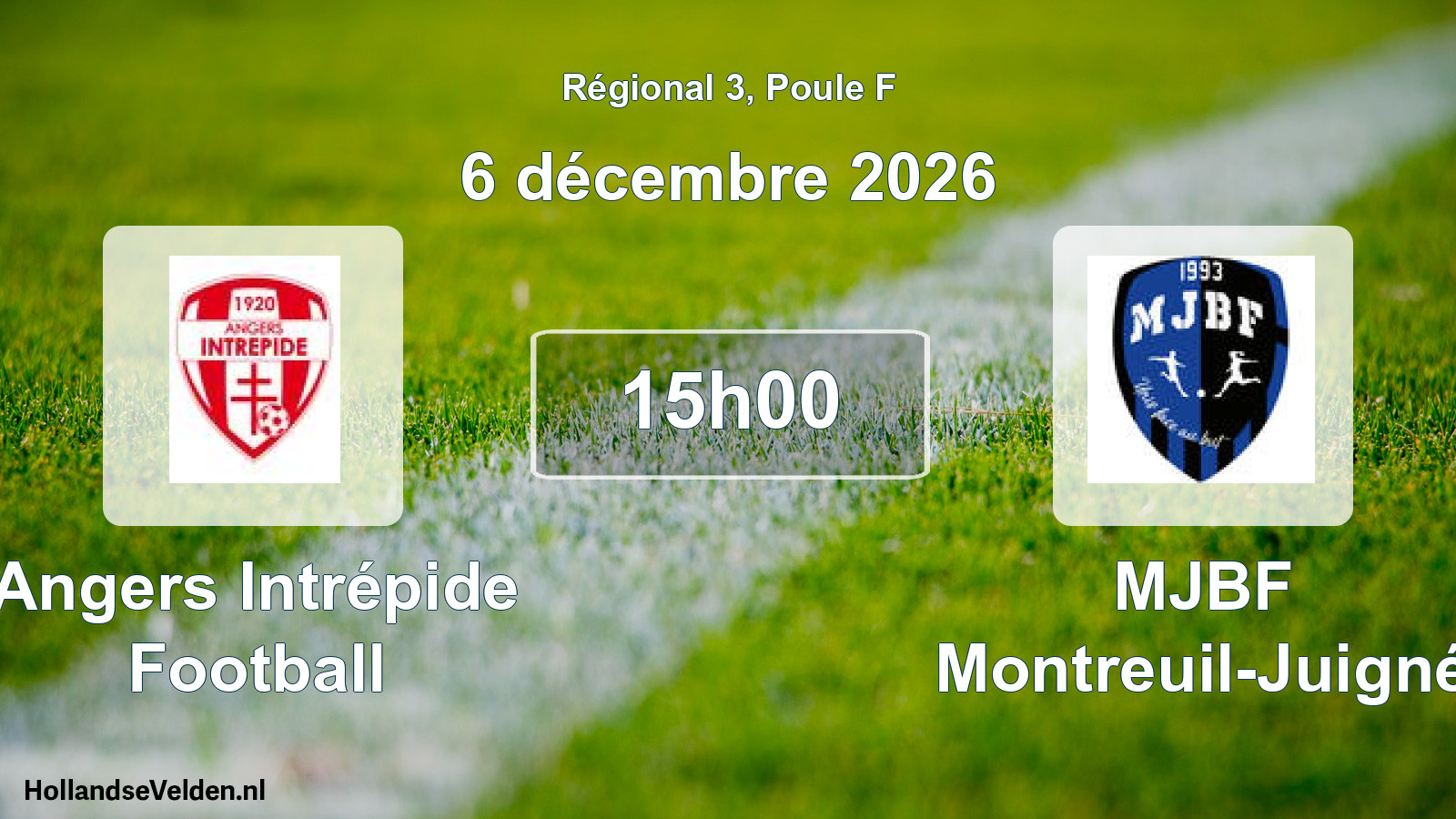 Match programmé: Angers Intrépide Football - MJBF Montreuil-Juigné (6 décembre 2026)