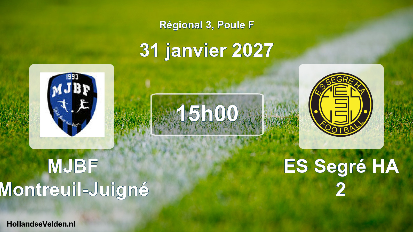 Scheduled Match: MJBF Montreuil-Juigné - ES Segré HA 2 (31 January 2027)