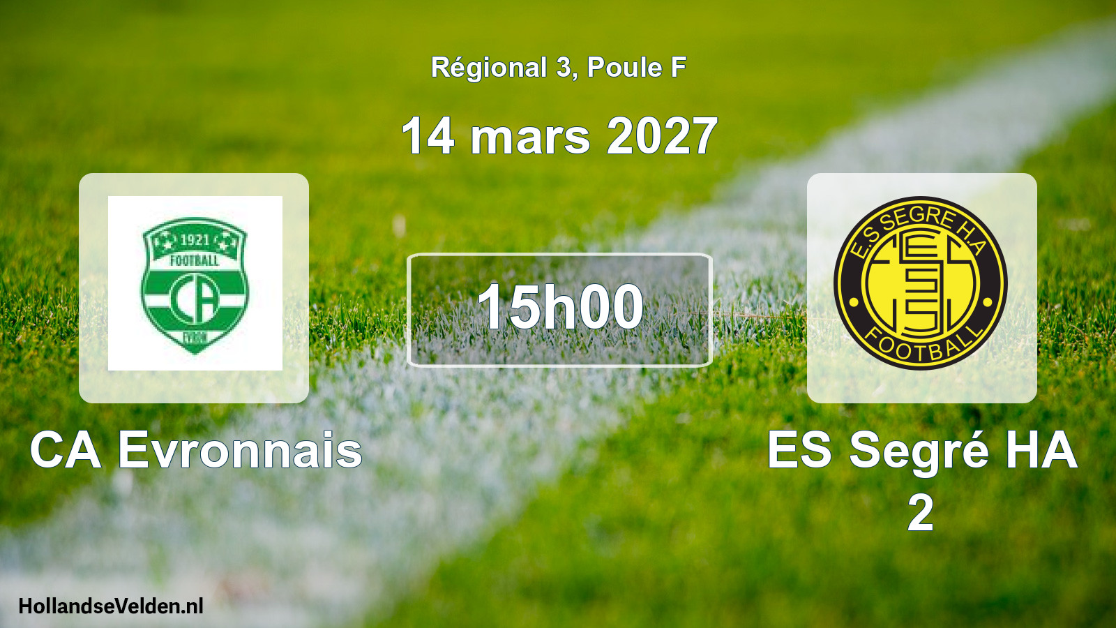 Match programmé: CA Evronnais - ES Segré HA 2 (14 mars 2027)