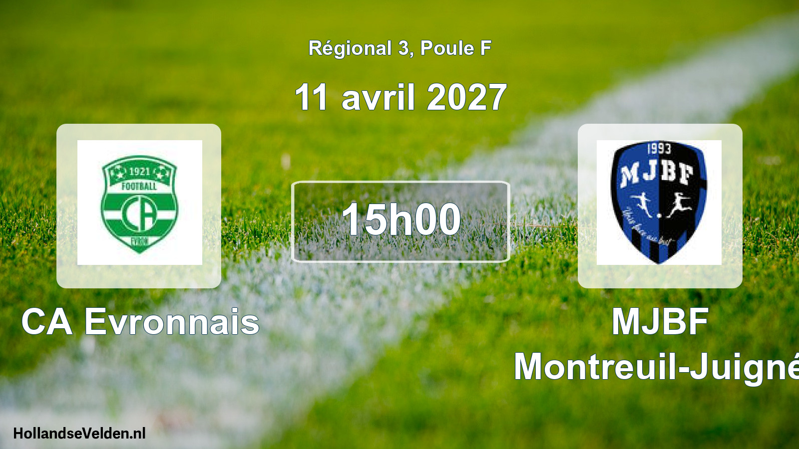 Scheduled Match: CA Evronnais - MJBF Montreuil-Juigné (11 April 2027)