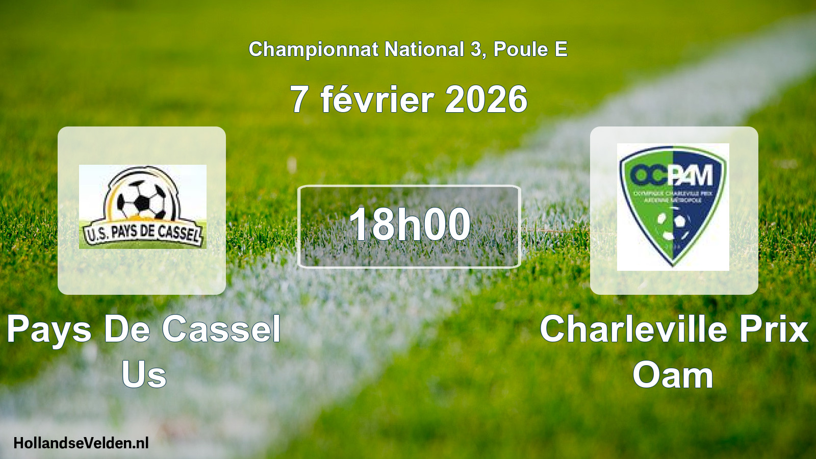 Geplande wedstrijd: Pays De Cassel Us - Charleville Prix Oam (7 februari 2026)