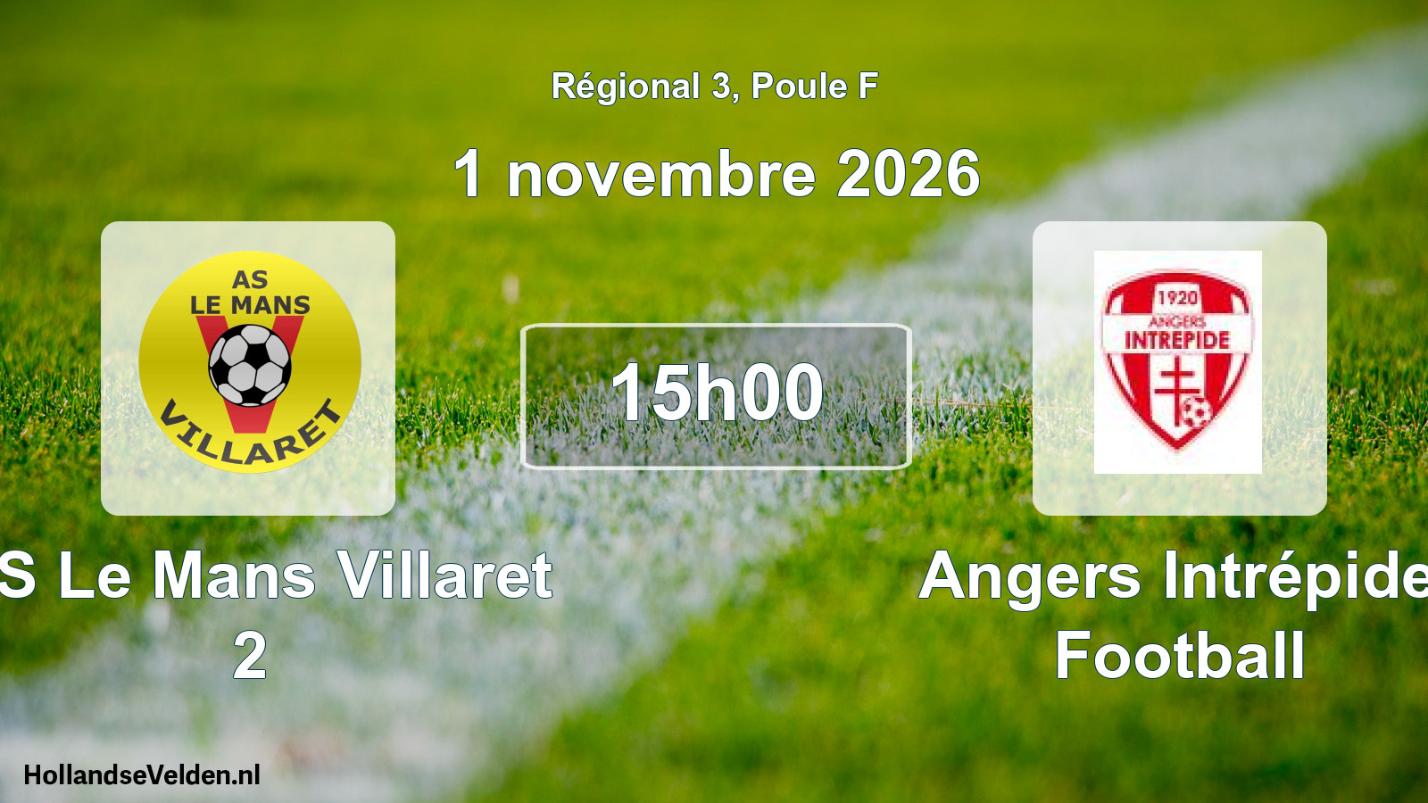 Scheduled Match: AS Le Mans Villaret 2 - Angers Intrépide Football (1 November 2026)