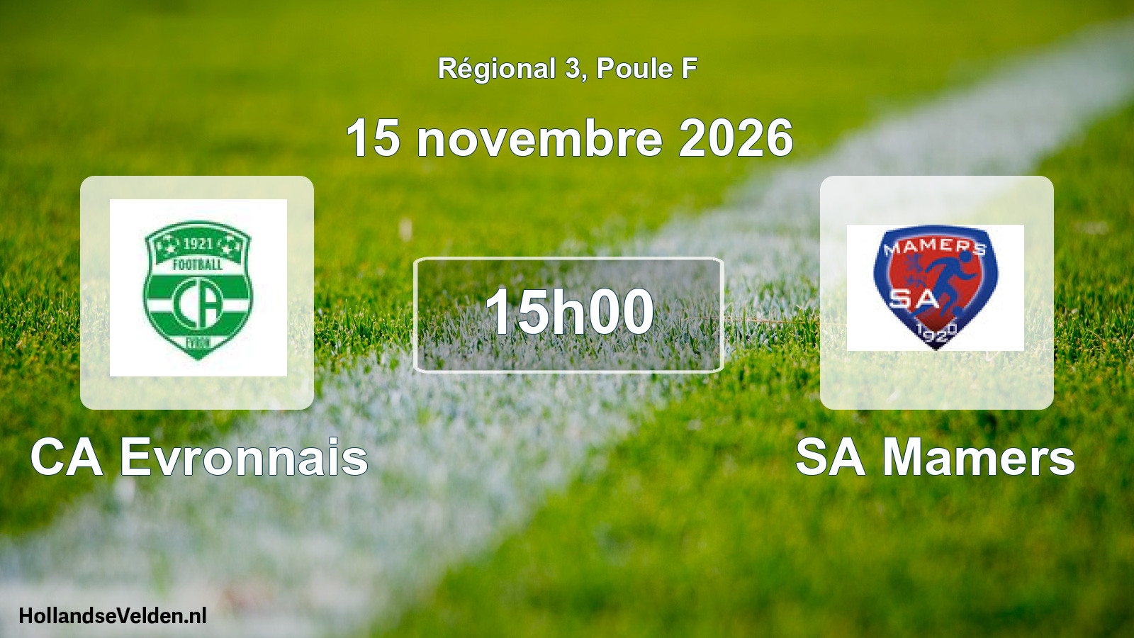 Scheduled Match: CA Evronnais - SA Mamers (15 November 2026)
