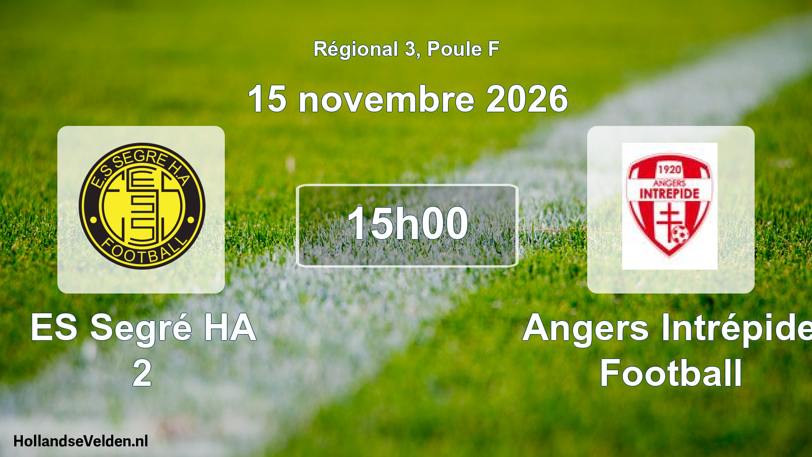 Scheduled Match: ES Segré HA 2 - Angers Intrépide Football (15 November 2026)