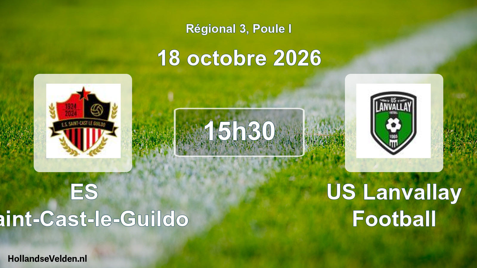 Match programmé: ES Saint-Cast-le-Guildo - US Lanvallay Football (18 octobre 2026)