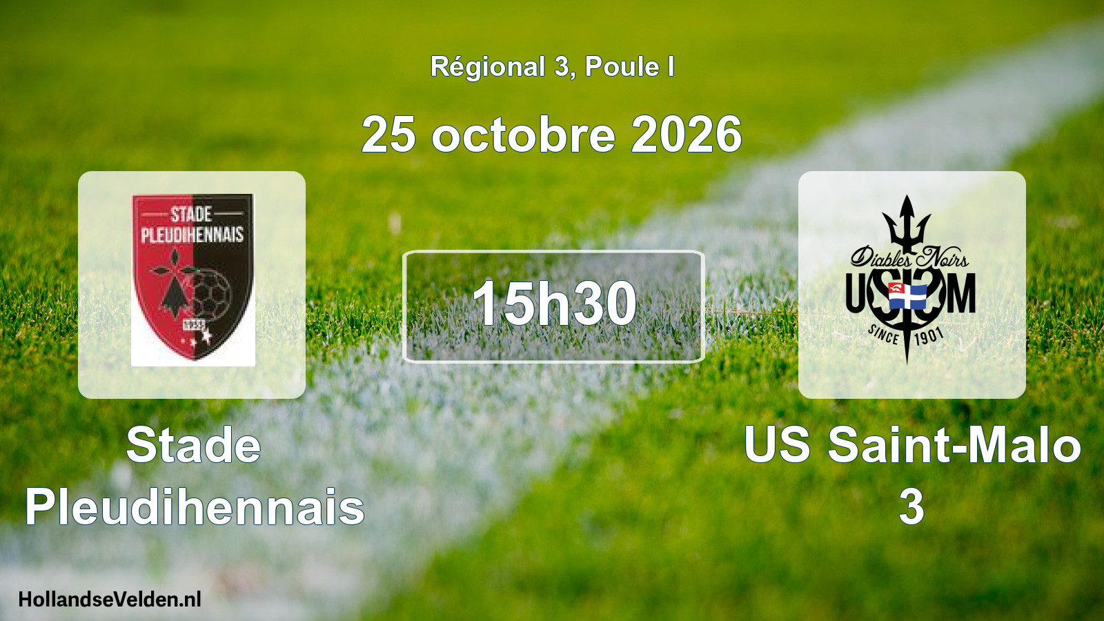 Match programmé: Stade Pleudihennais - US Saint-Malo 3 (25 octobre 2026)
