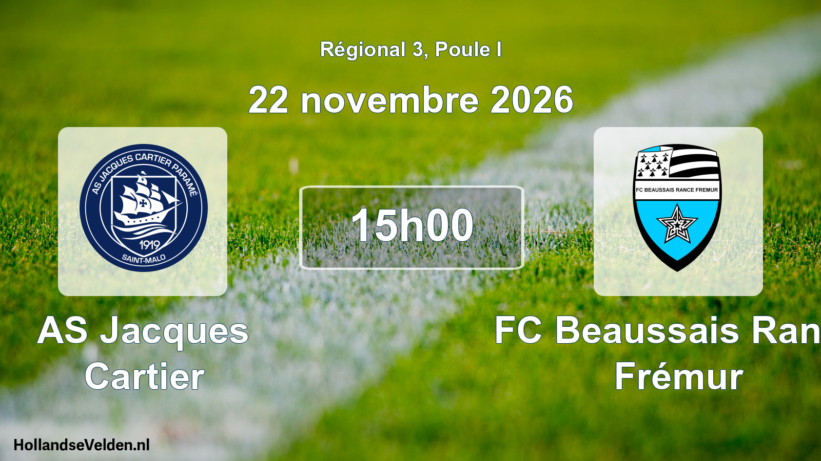 Scheduled Match: AS Jacques Cartier - FC Beaussais Rance Frémur (22 November 2026)