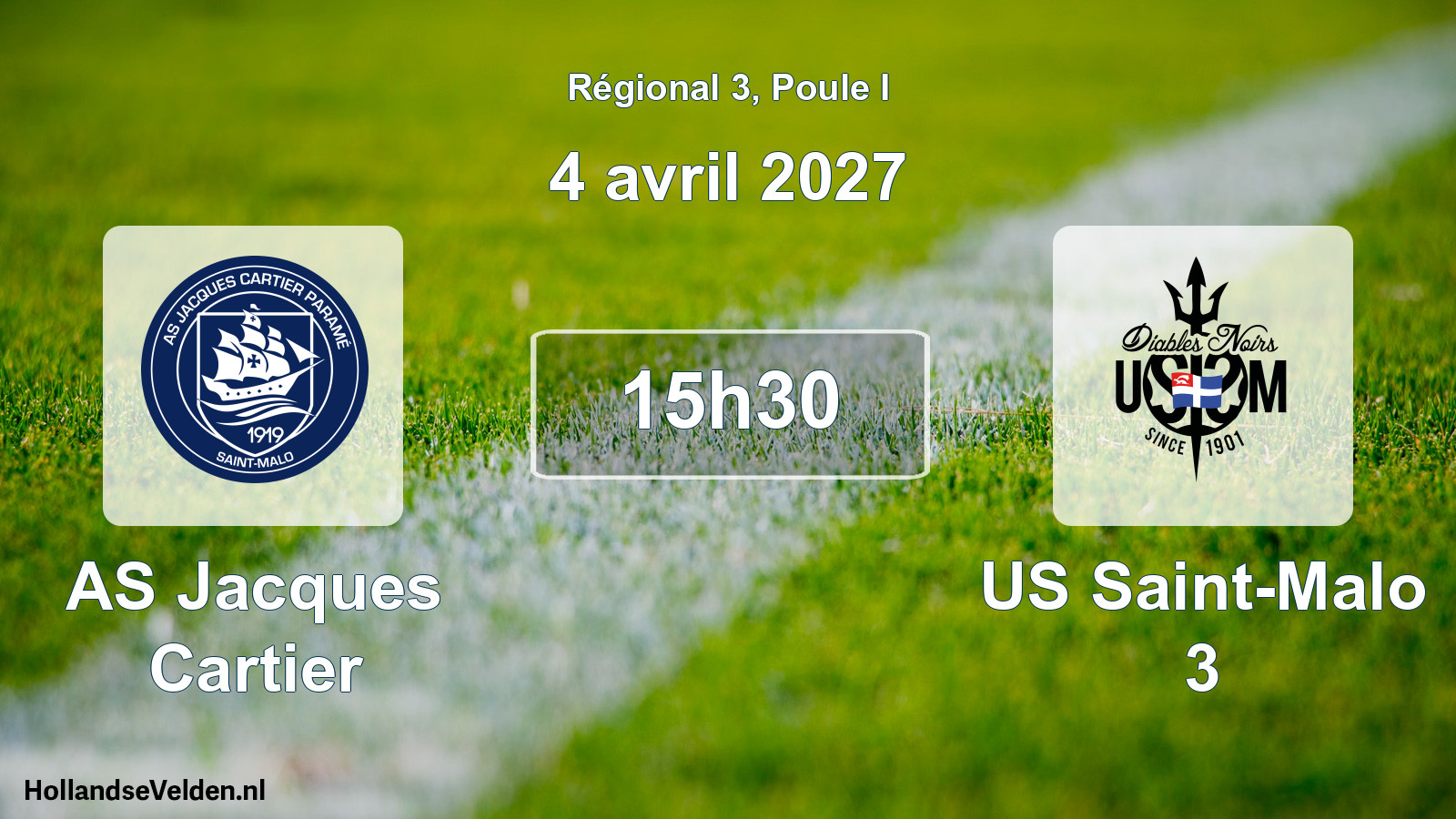 Match programmé: AS Jacques Cartier - US Saint-Malo 3 (4 avril 2027)