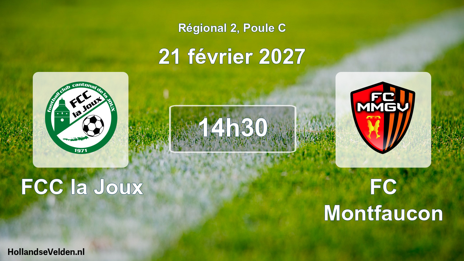 Geplande wedstrijd: FCC la Joux - FC Montfaucon (21 februari 2027)