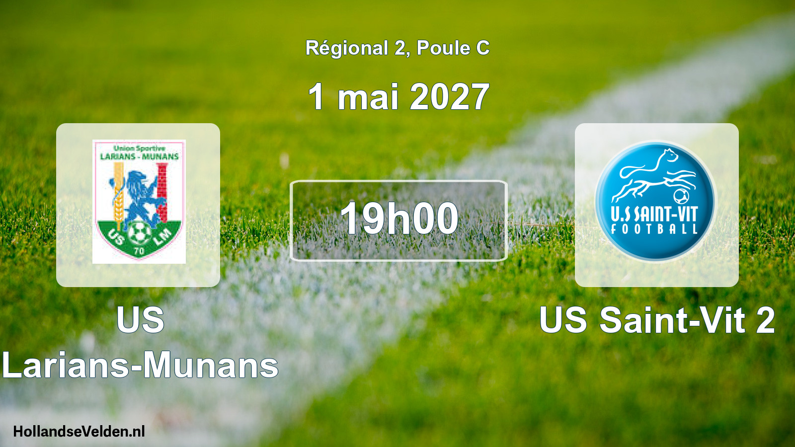 Geplande wedstrijd: US Larians-Munans - US Saint-Vit 2 (1 mei 2027)