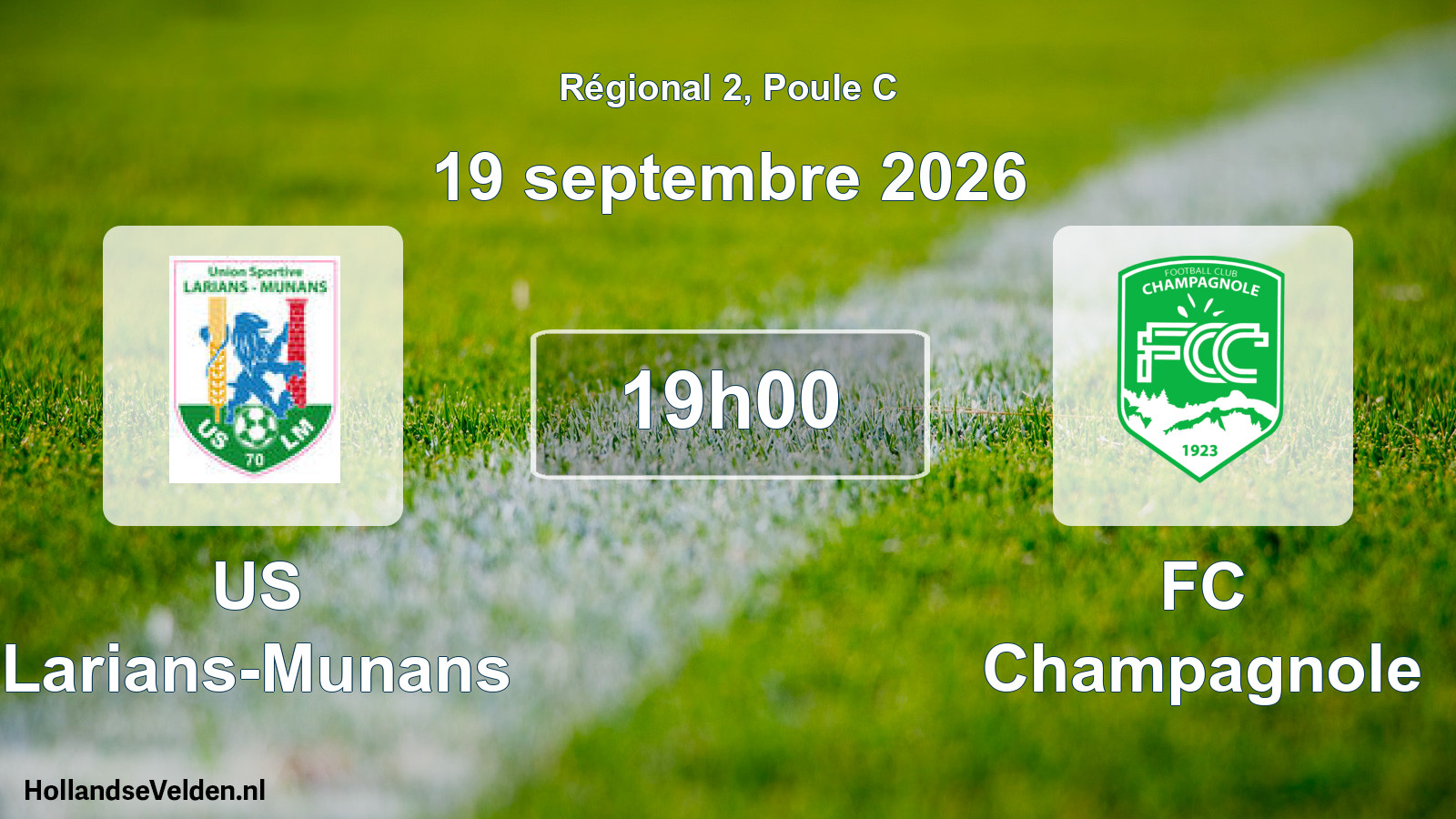 Scheduled Match: US Larians-Munans - FC Champagnole (19 September 2026)
