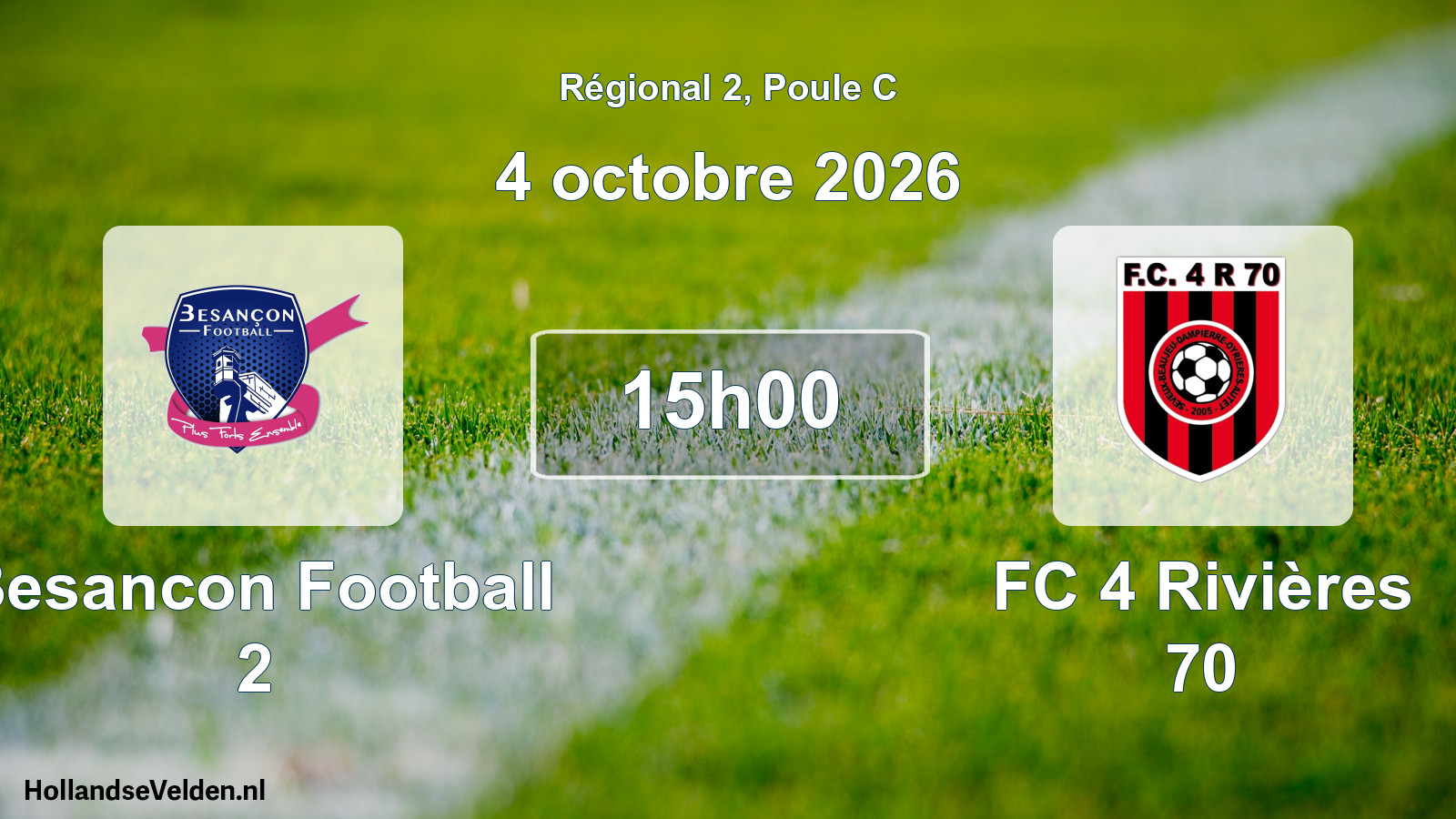 Scheduled Match: Besancon Football 2 - FC 4 Rivières 70 (4 October 2026)