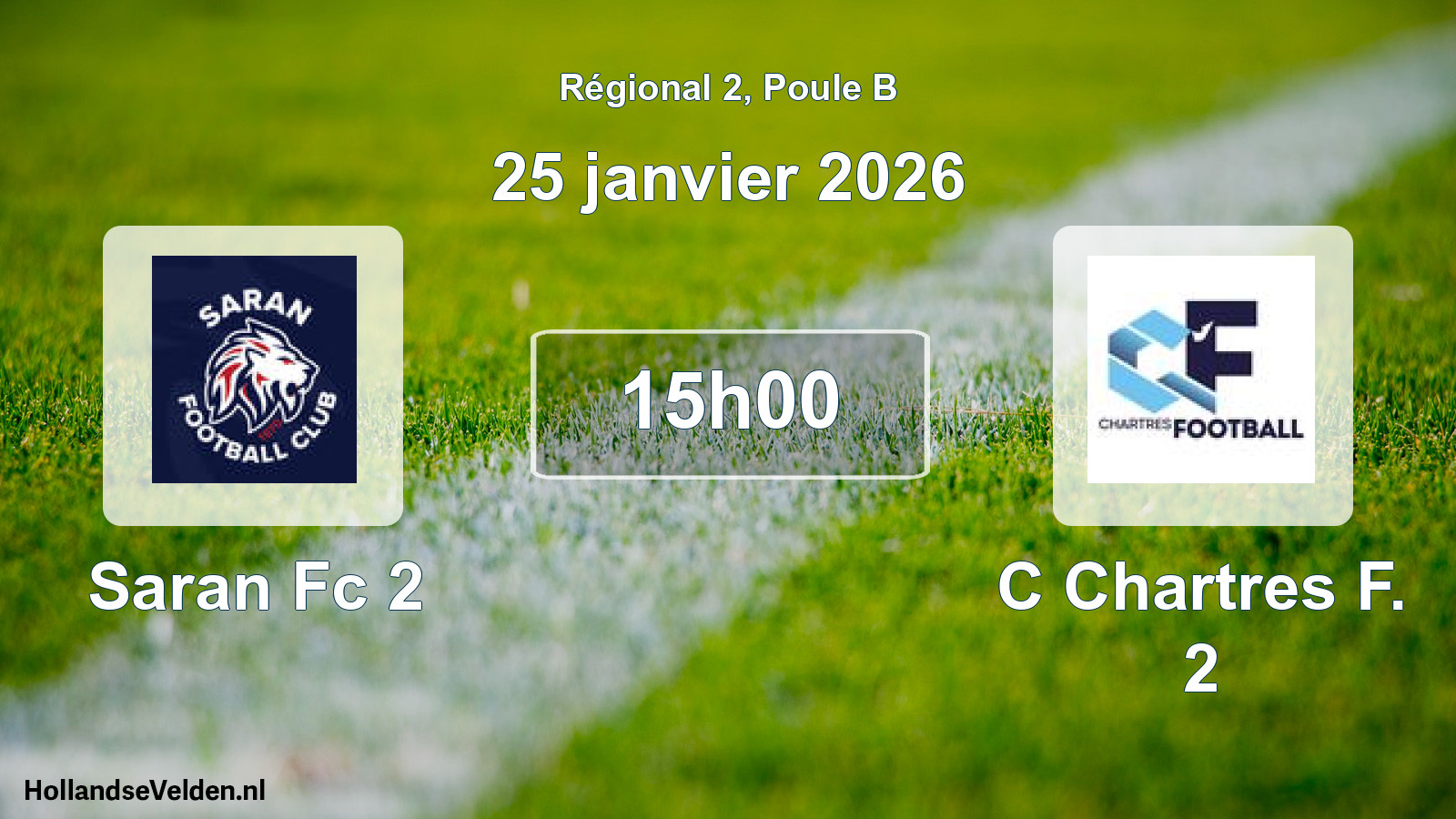 Geplande wedstrijd: Saran Fc 2 - C Chartres F. 2 (25 januari 2026)