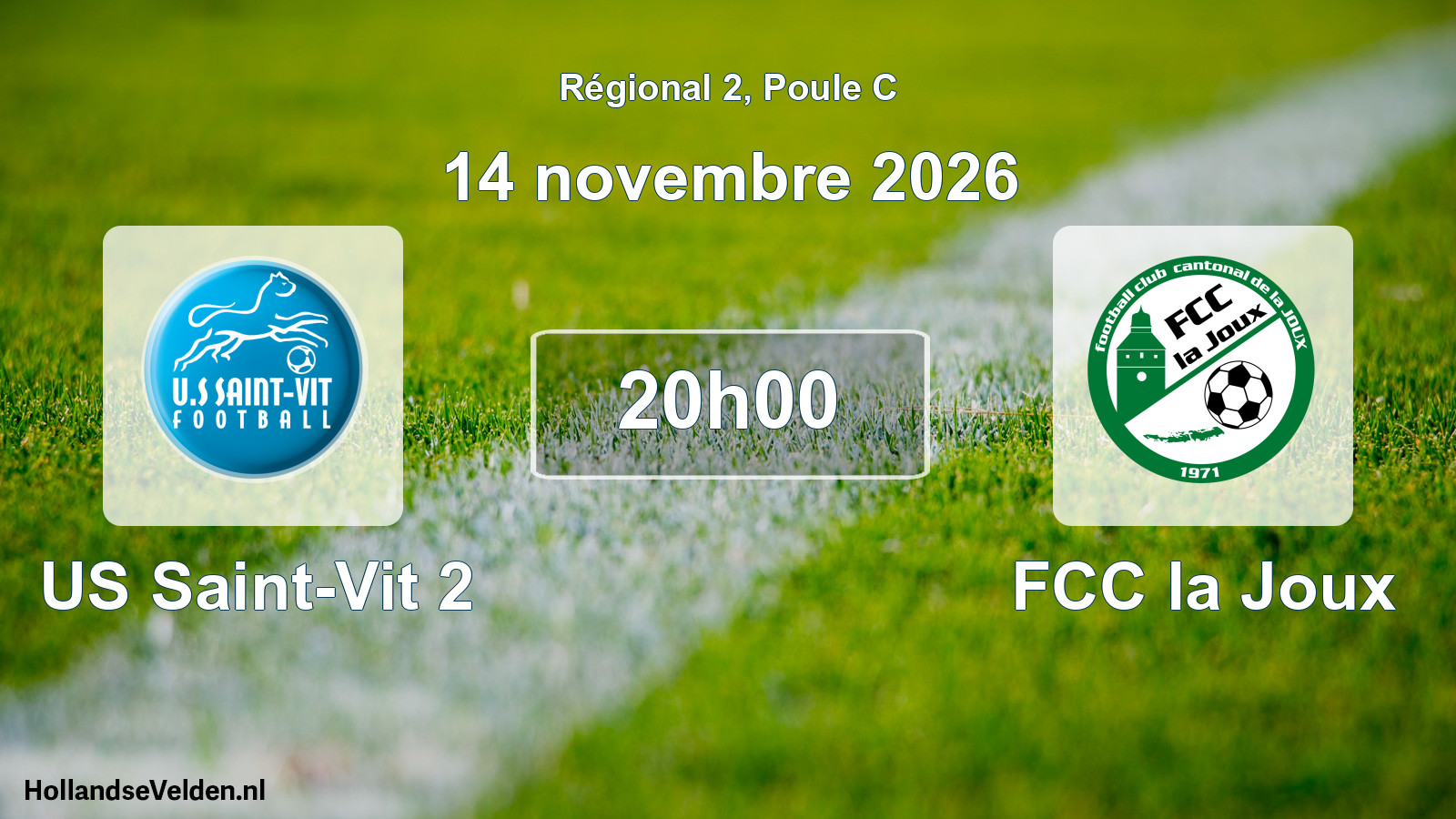 Scheduled Match: US Saint-Vit 2 - FCC la Joux (14 November 2026)