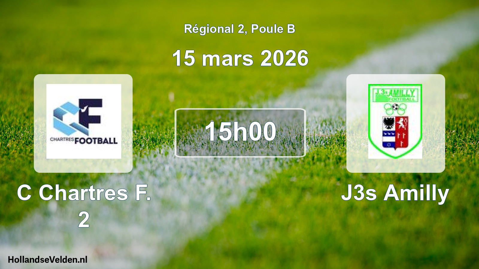 Geplande wedstrijd: C Chartres F. 2 - J3s Amilly (15 mars 2026)