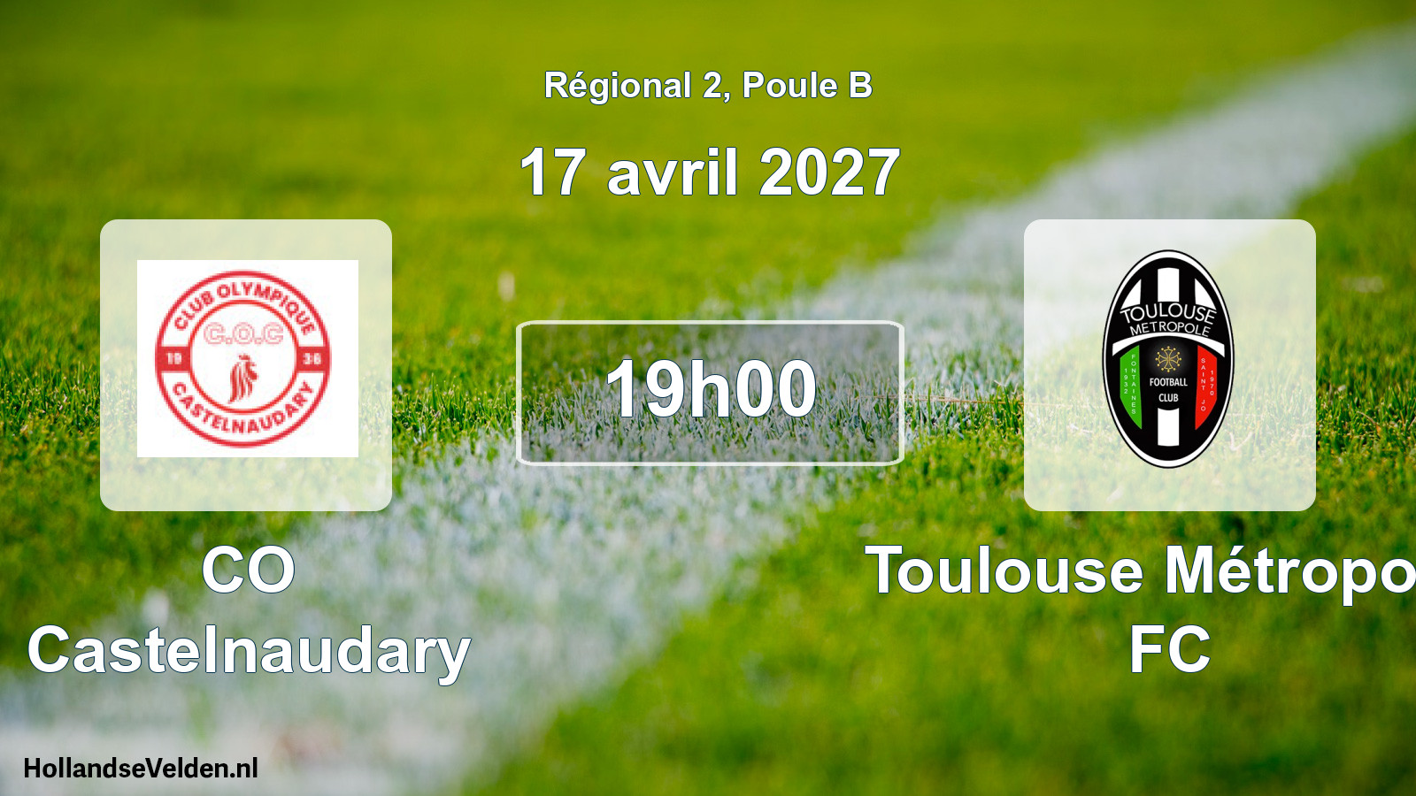 Match programmé: CO Castelnaudary - Toulouse Métropole FC (17 avril 2027)