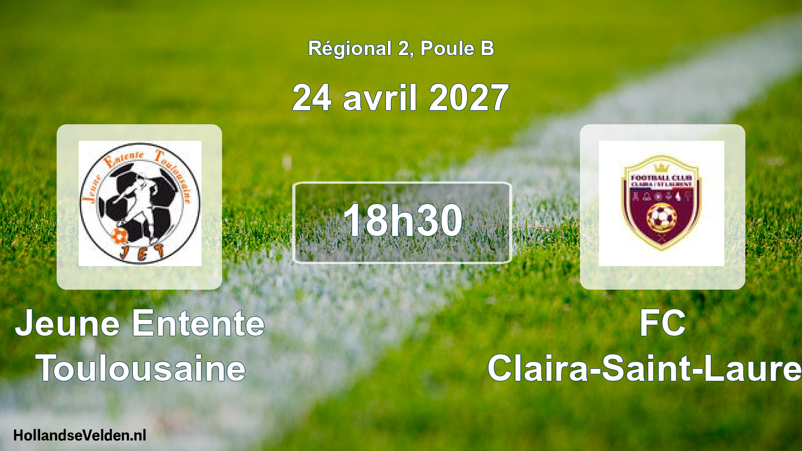 Scheduled Match: Jeune Entente Toulousaine - FC Claira-Saint-Laurent (24 April 2027)