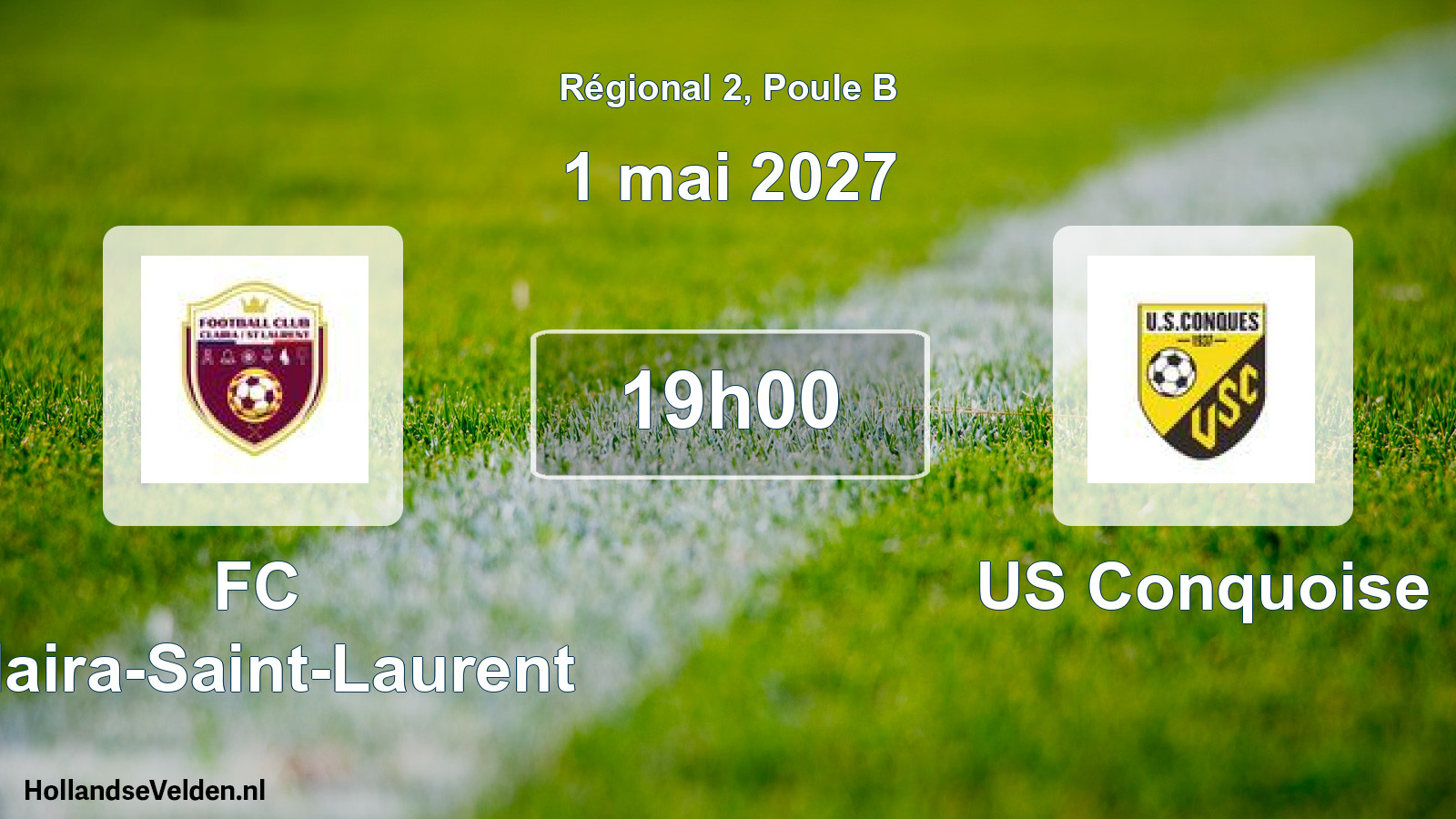 Match programmé: FC Claira-Saint-Laurent - US Conquoise (1 mai 2027)