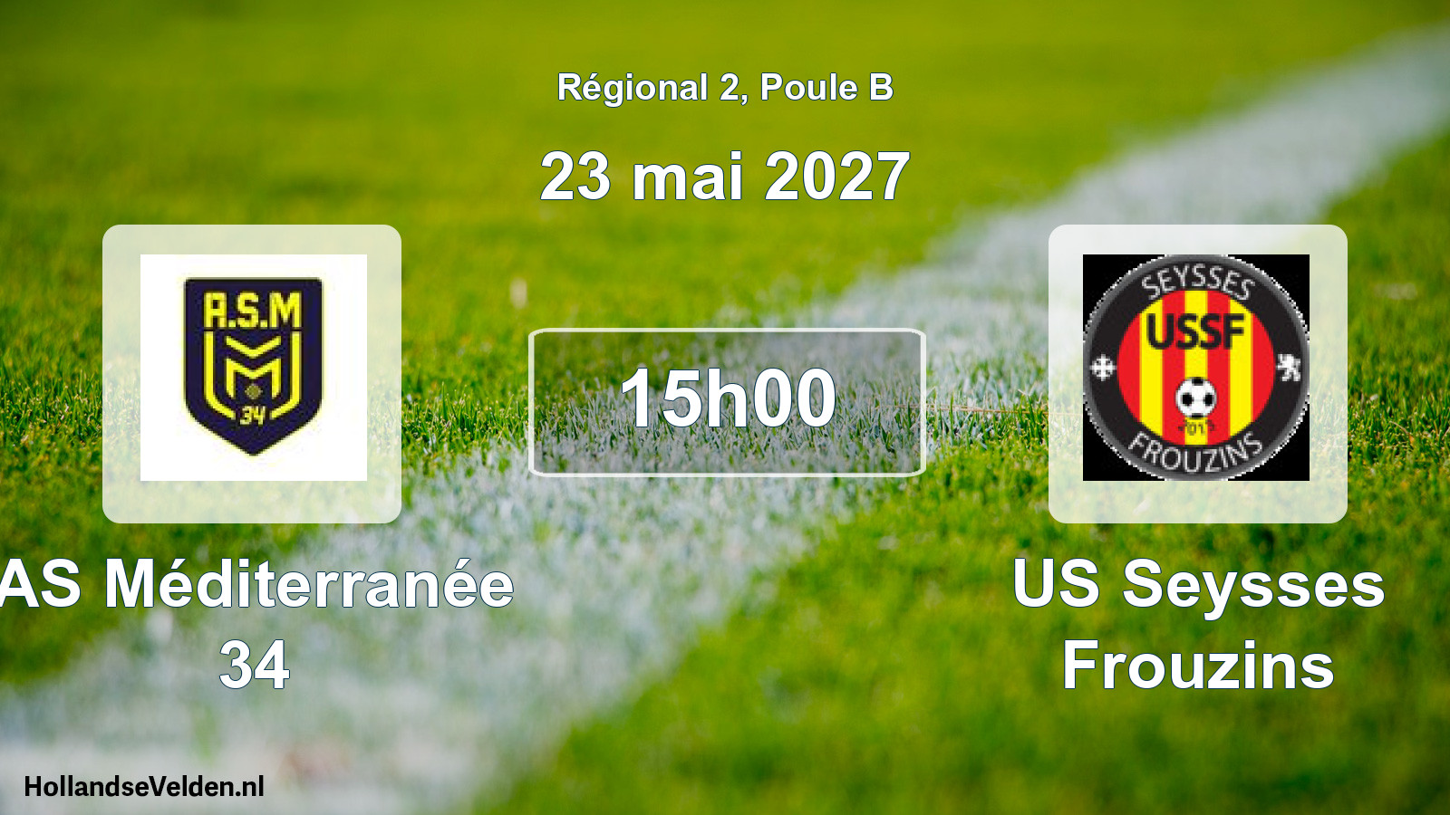 Match programmé: AS Méditerranée 34 - US Seysses Frouzins (23 mai 2027)