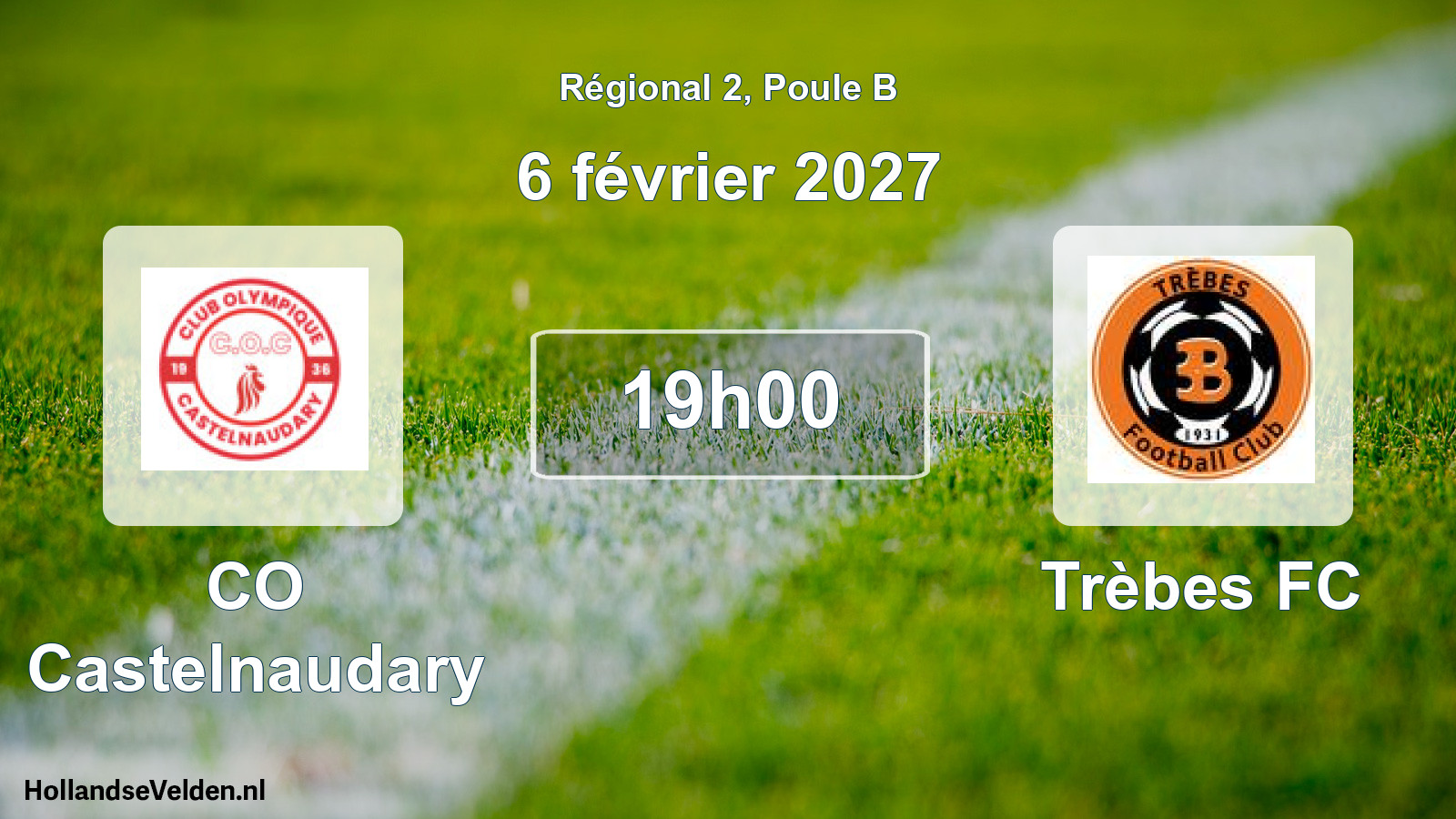 Match programmé: CO Castelnaudary - Trèbes FC (6 février 2027)