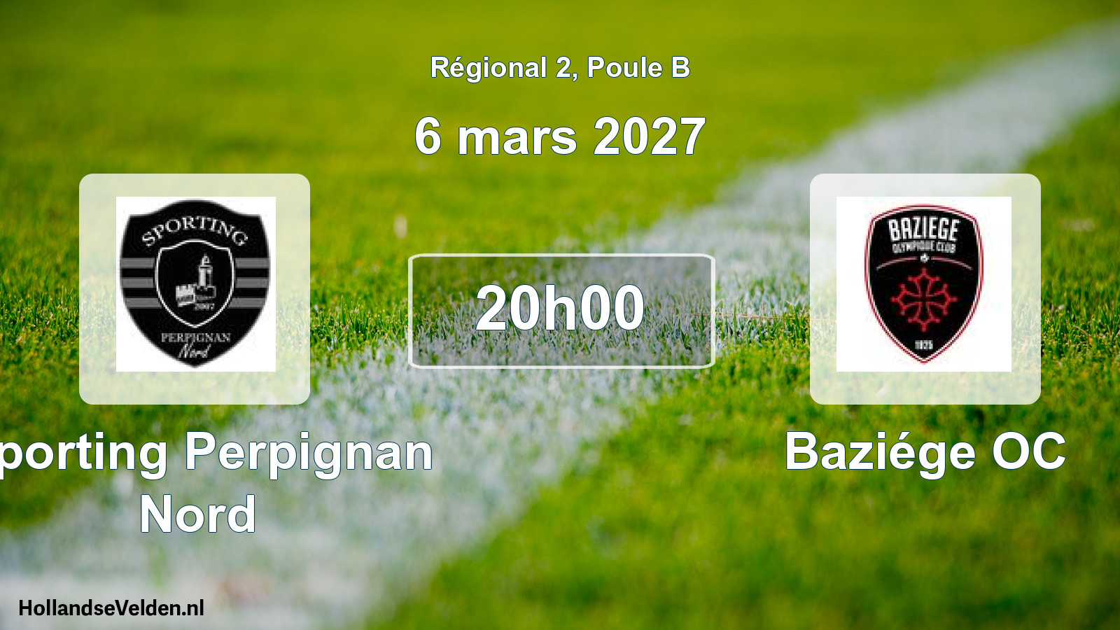 Match programmé: Sporting Perpignan Nord - Baziége OC (6 mars 2027)