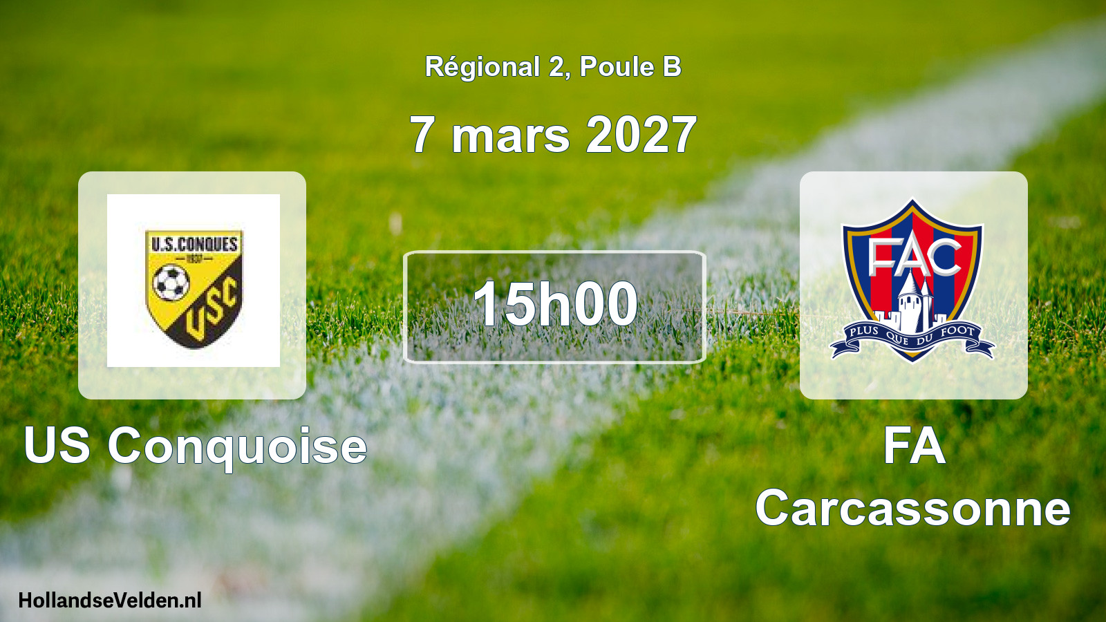 Match programmé: US Conquoise - FA Carcassonne (7 mars 2027)