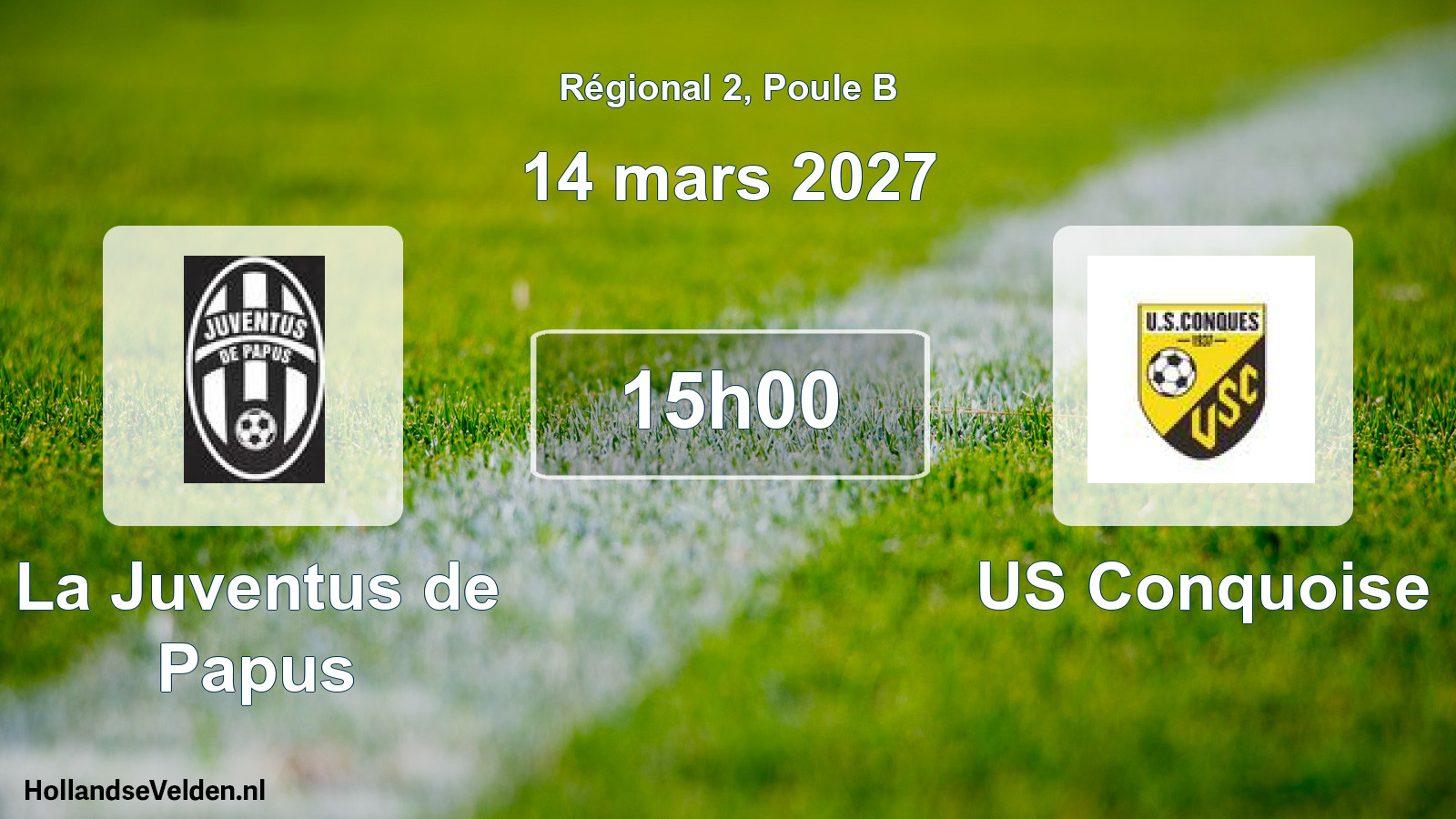 Match programmé: La Juventus de Papus - US Conquoise (14 mars 2027)