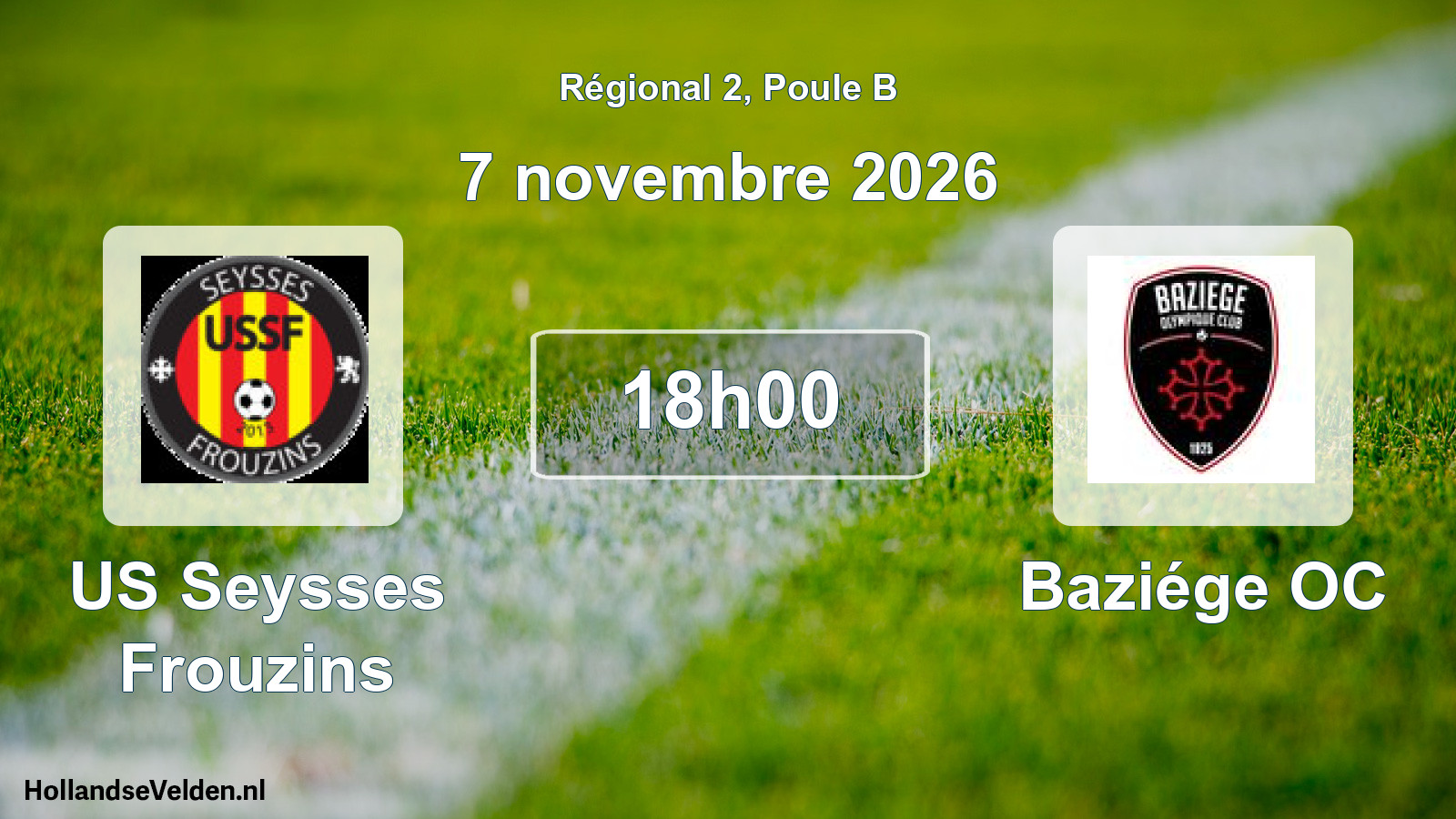 Match programmé: US Seysses Frouzins - Baziége OC (7 novembre 2026)