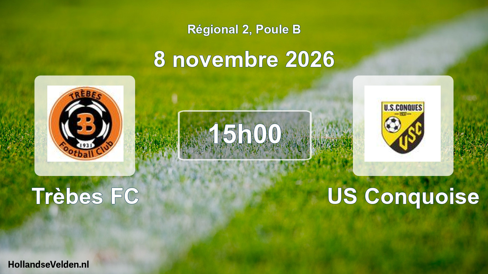 Match programmé: Trèbes FC - US Conquoise (8 novembre 2026)