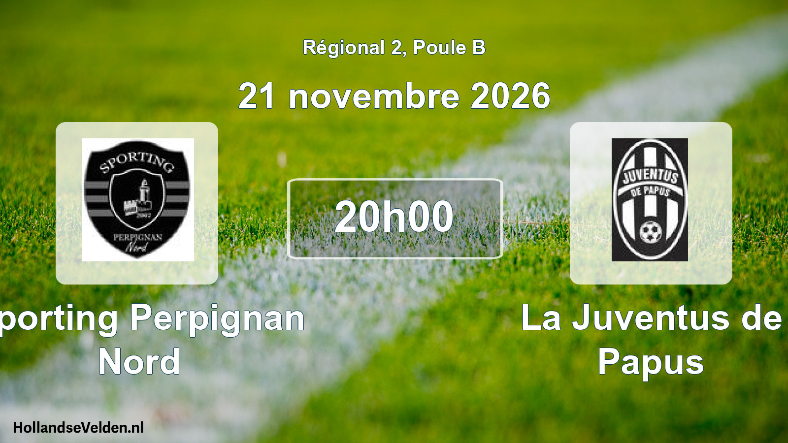 Match programmé: Sporting Perpignan Nord - La Juventus de Papus (21 novembre 2026)