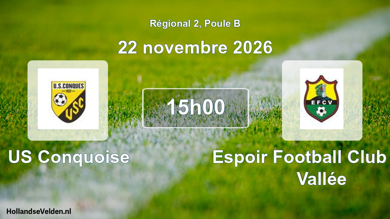 Scheduled Match: US Conquoise - Espoir Football Club de la Vallée (22 November 2026)