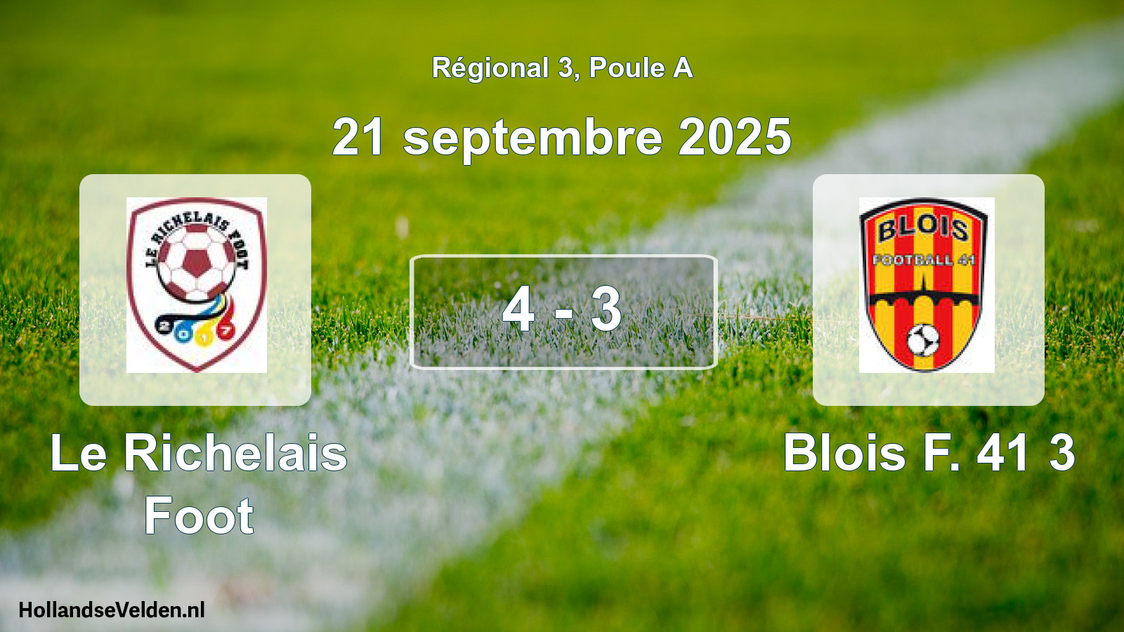 Gespeelde wedstrijd: Le Richelais Foot - Blois F. 41 3 4 - 3 (21 septembre 2025)