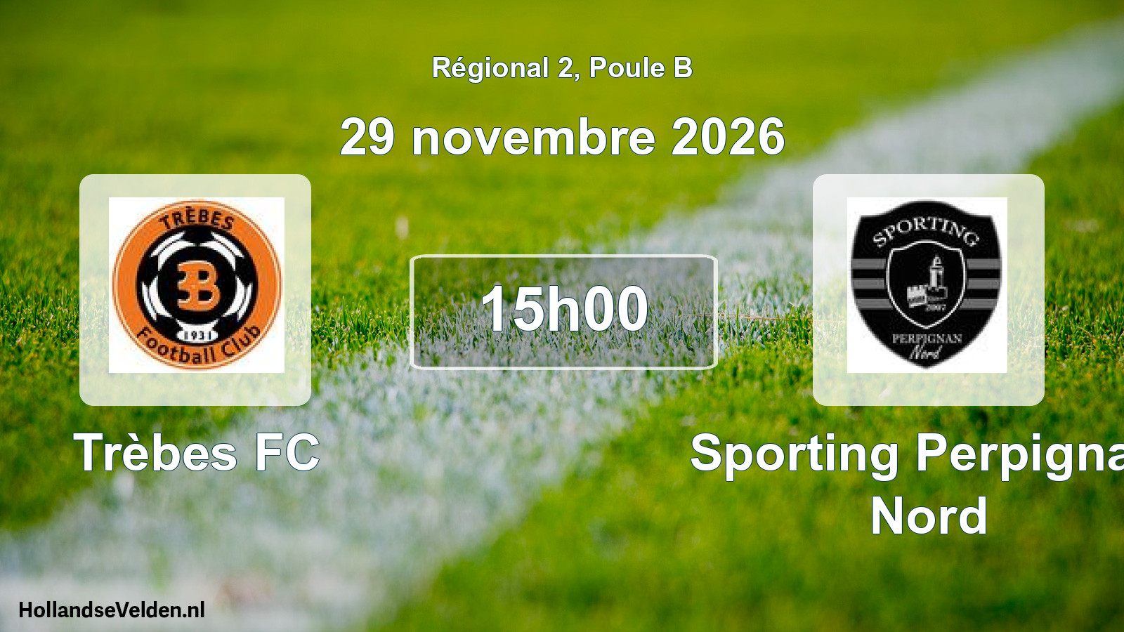 Match programmé: Trèbes FC - Sporting Perpignan Nord (29 novembre 2026)