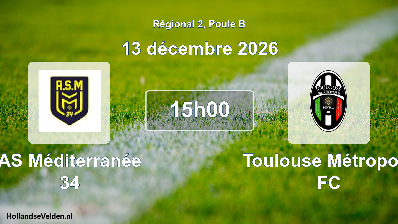 Scheduled Match: AS Méditerranée 34 - Toulouse Métropole FC (13 December 2026)