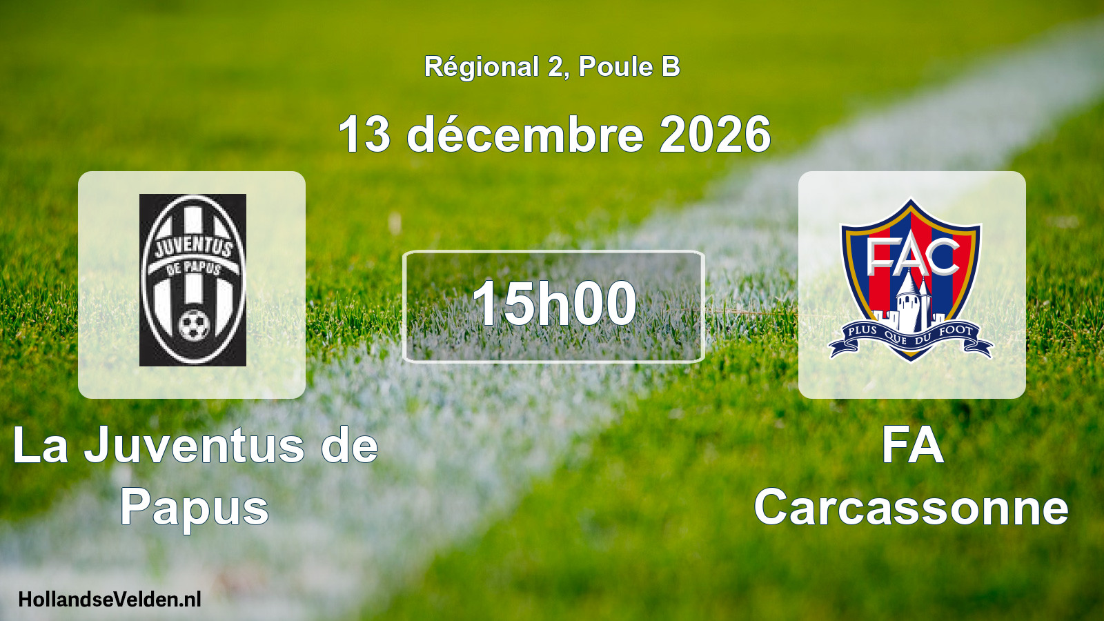 Match programmé: La Juventus de Papus - FA Carcassonne (13 décembre 2026)