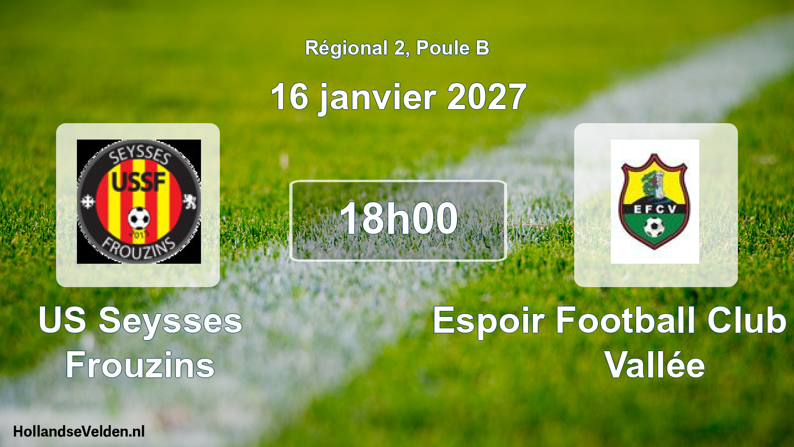 Match programmé: US Seysses Frouzins - Espoir Football Club de la Vallée (16 janvier 2027)