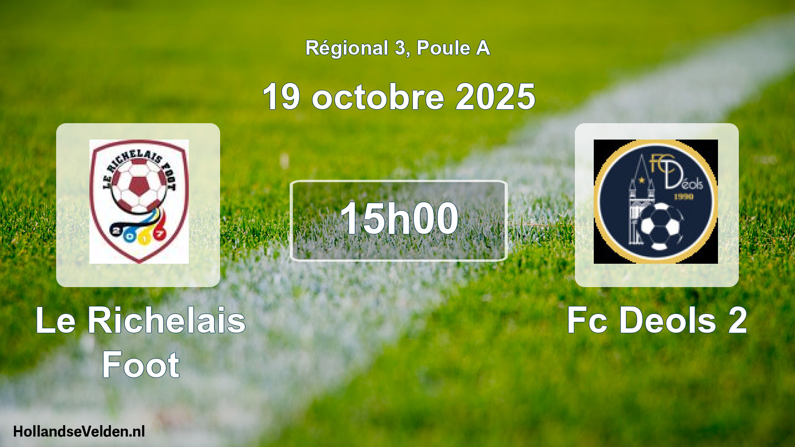 Geplande wedstrijd: Le Richelais Foot - Fc Deols 2 (19 octobre 2025)