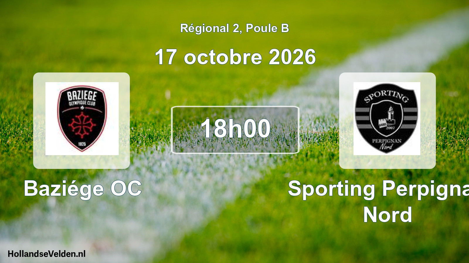 Match programmé: Baziége OC - Sporting Perpignan Nord (17 octobre 2026)