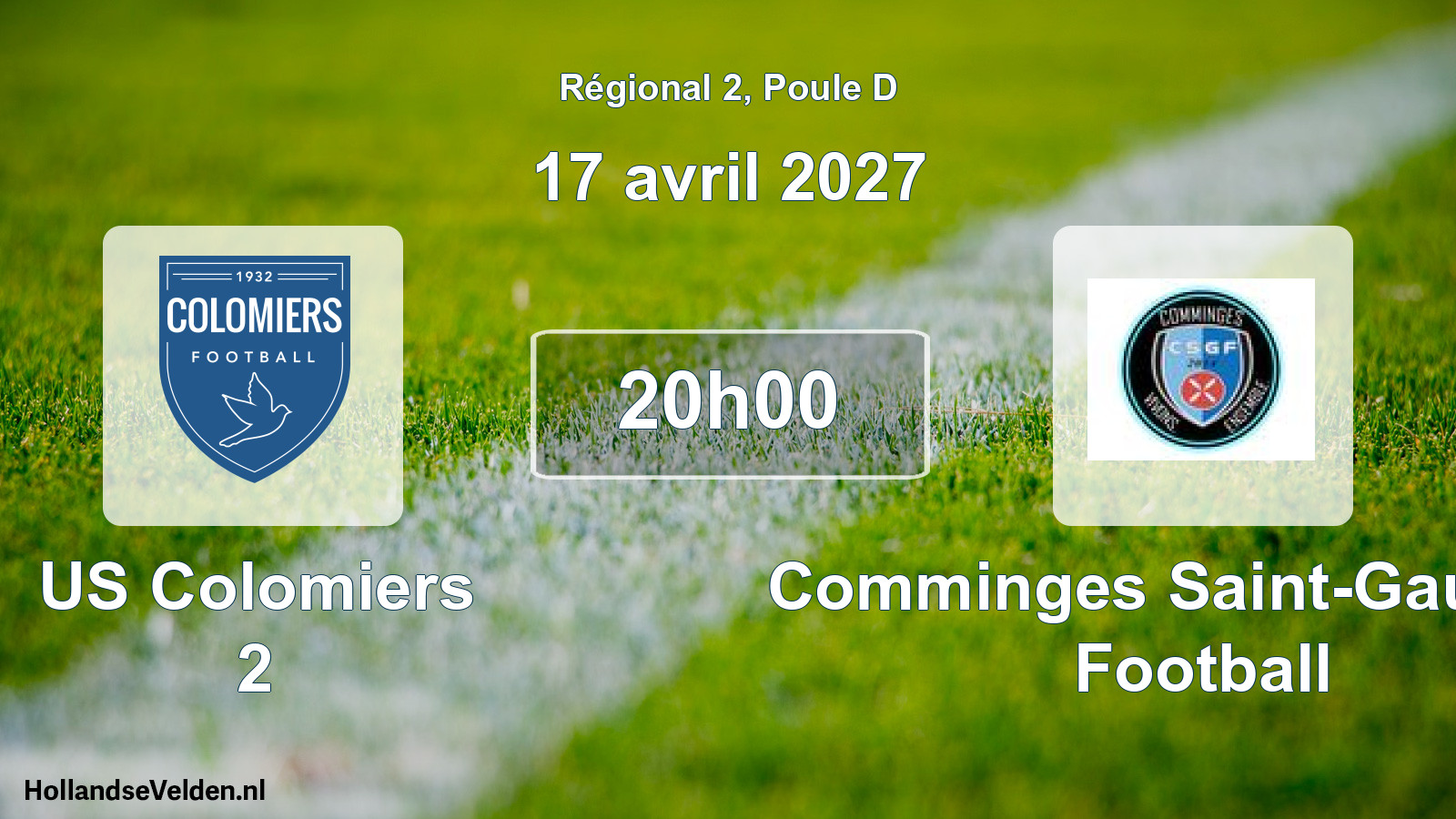 Match programmé: US Colomiers 2 - Comminges Saint-Gaudens Football (17 avril 2027)