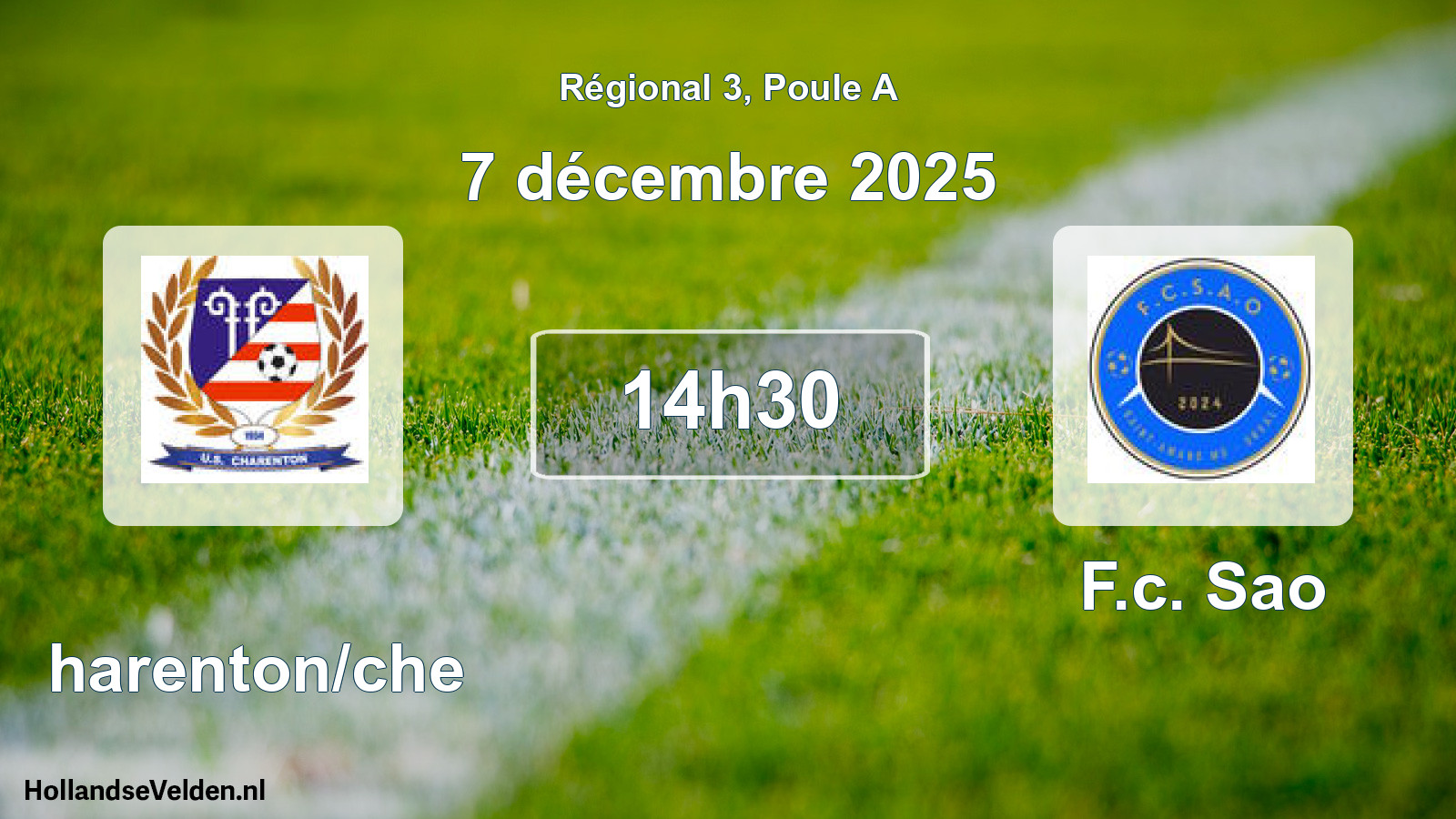 Geplande wedstrijd: Charenton/che - F.c. Sao (7 décembre 2025)