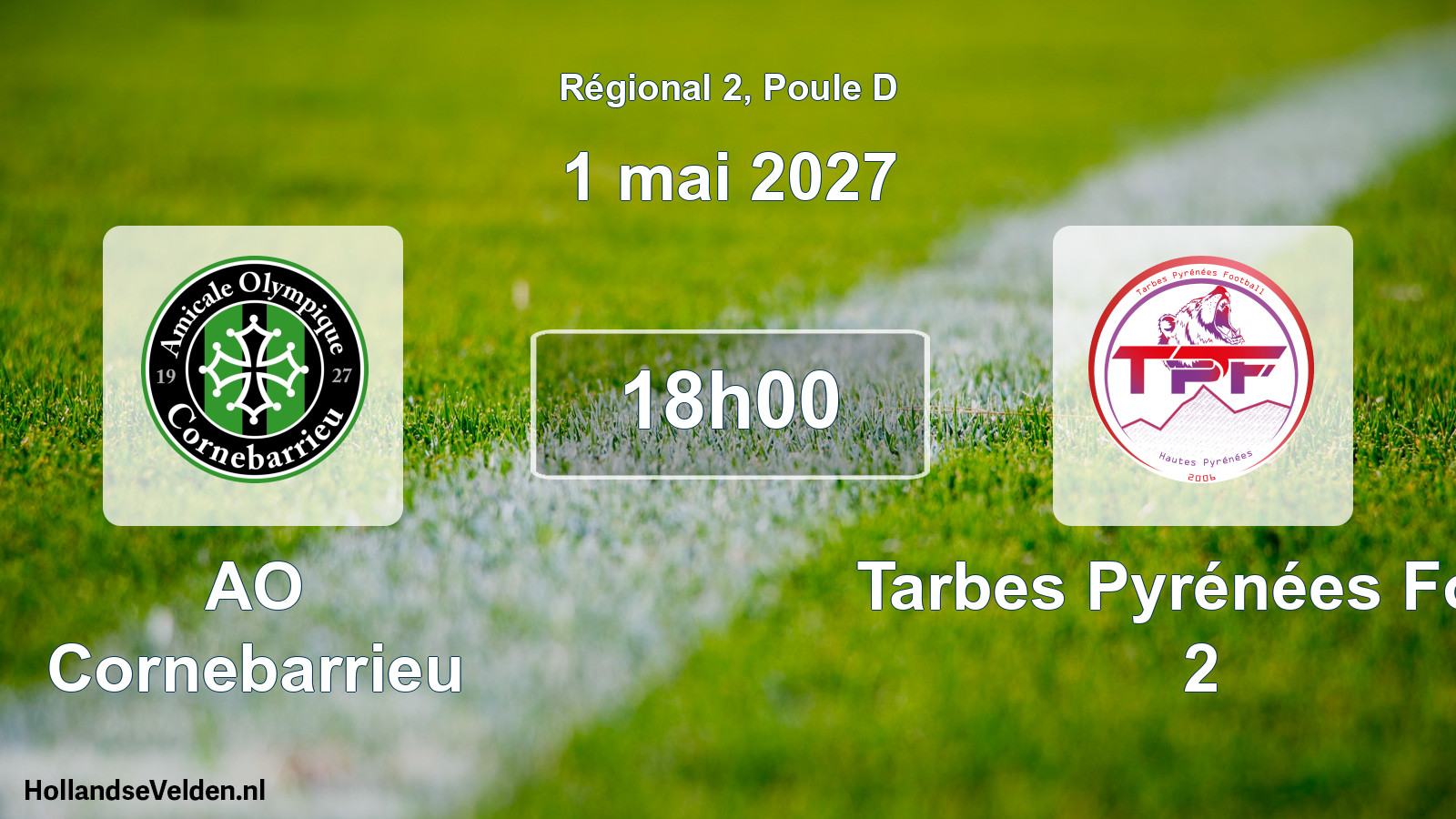 Scheduled Match: AO Cornebarrieu - Tarbes Pyrénées Foot 2 (1 May 2027)