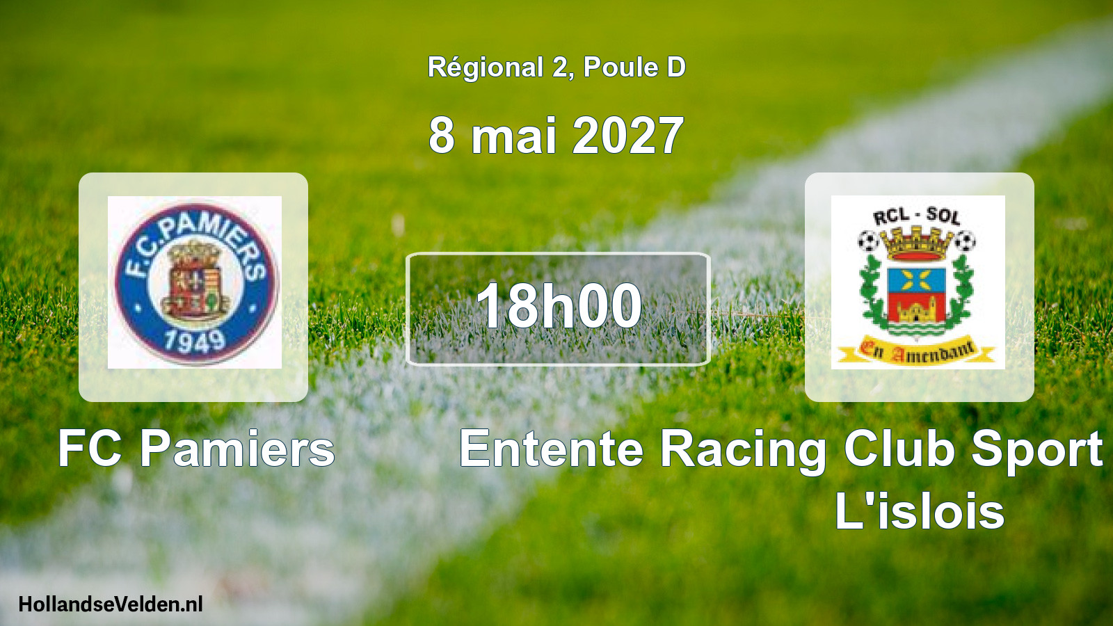 Match programmé: FC Pamiers - Entente Racing Club Sport Olympique L'islois (8 mai 2027)