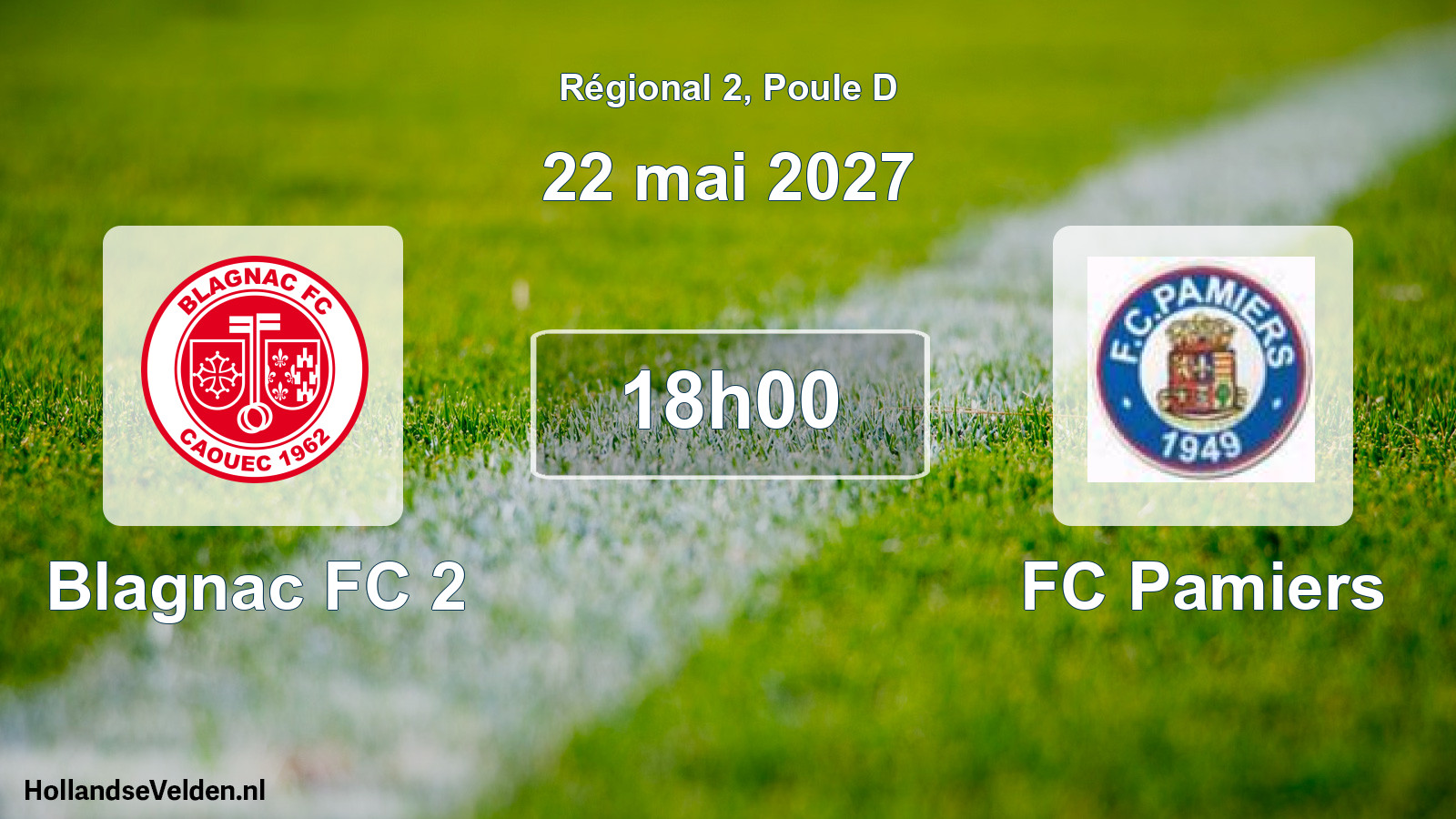 Match programmé: Blagnac FC 2 - FC Pamiers (22 mai 2027)