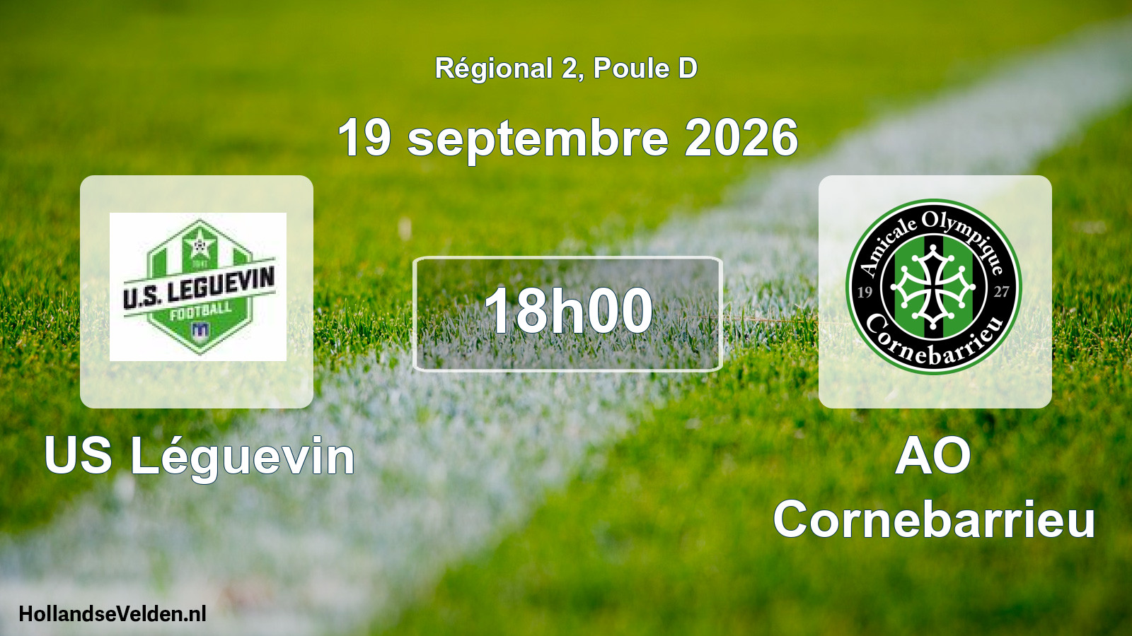 Match programmé: US Léguevin - AO Cornebarrieu (19 septembre 2026)