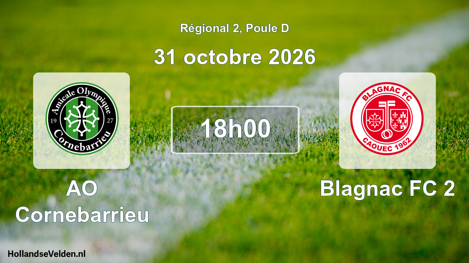 Scheduled Match: AO Cornebarrieu - Blagnac FC 2 (31 October 2026)