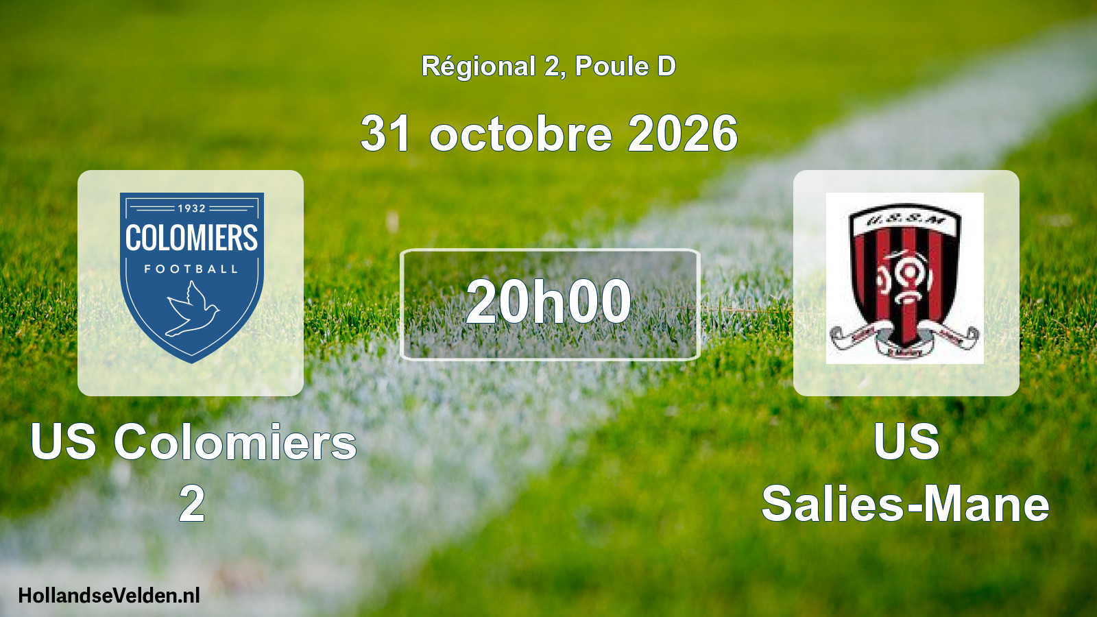 Match programmé: US Colomiers 2 - US Salies-Mane (31 octobre 2026)