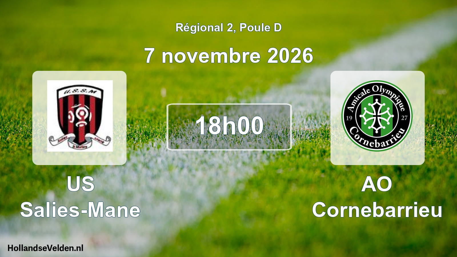 Match programmé: US Salies-Mane - AO Cornebarrieu (7 novembre 2026)