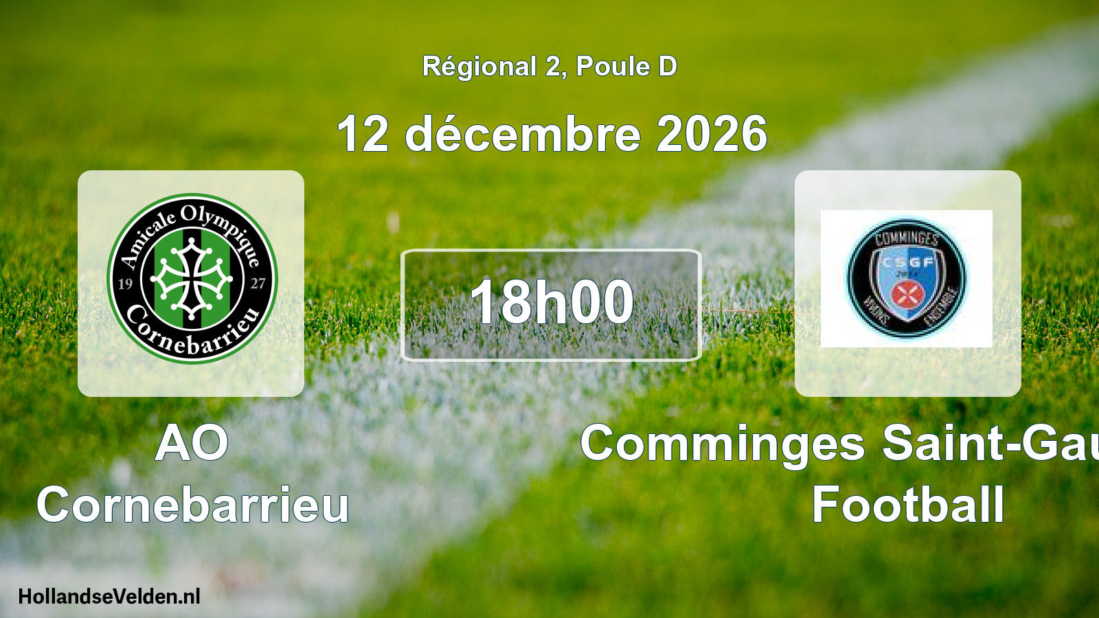 Scheduled Match: AO Cornebarrieu - Comminges Saint-Gaudens Football (12 December 2026)